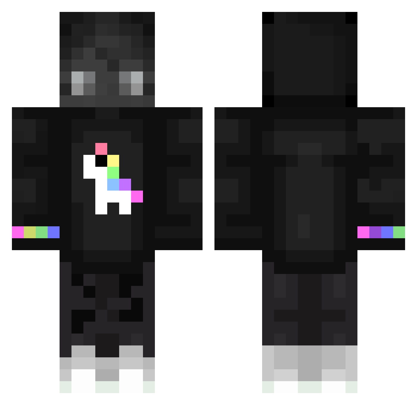 Samaski Minecraft skin, front and back view