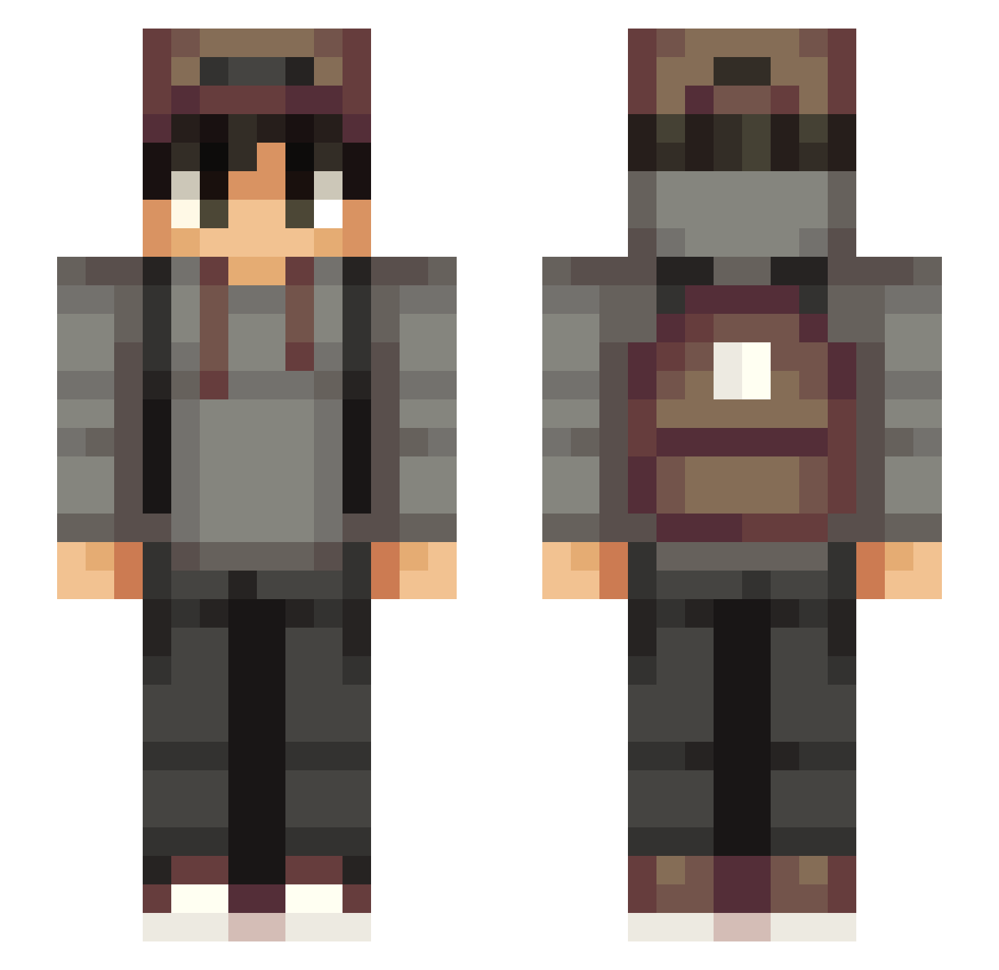 Zizify Minecraft skin, front and back view