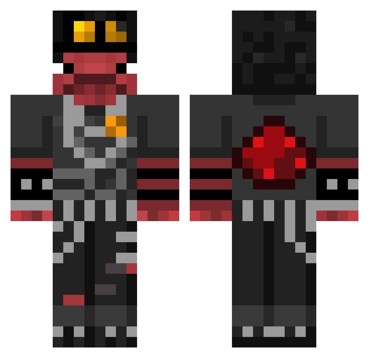 bitei Minecraft skin, front and back view