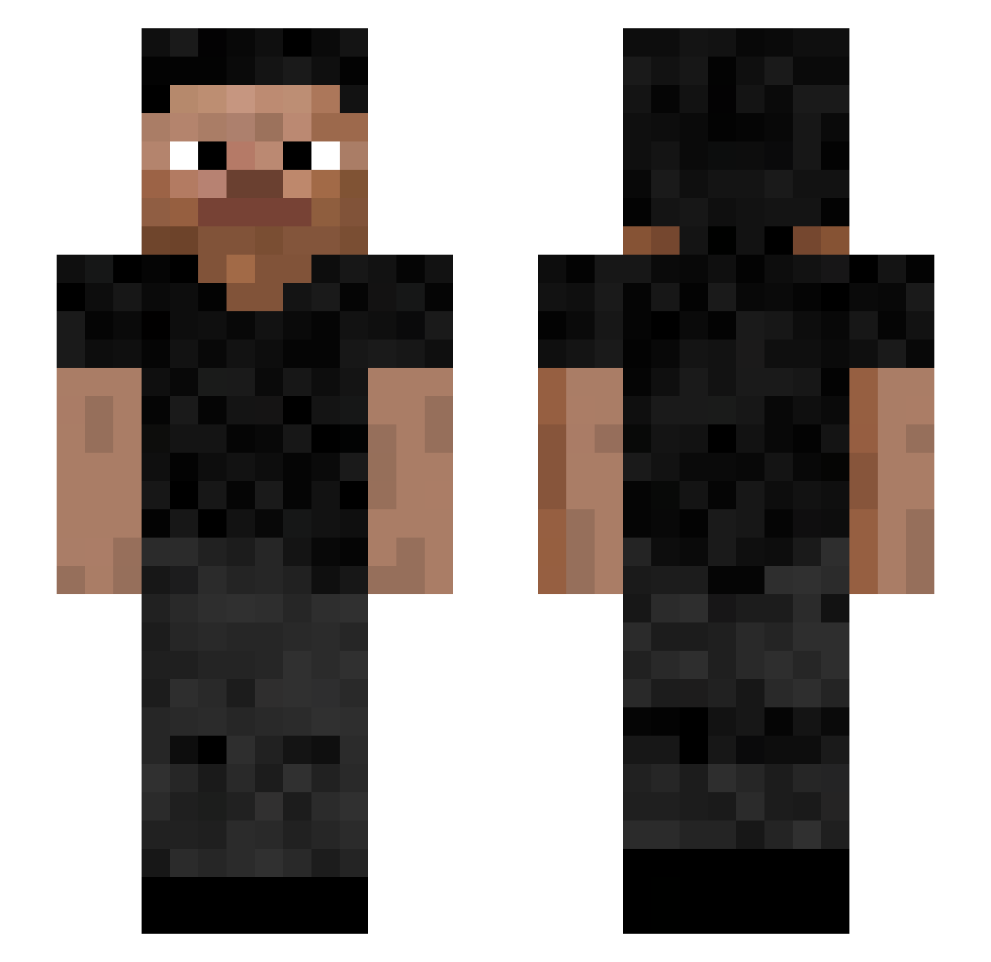 Voilunder Minecraft skin, front and back view