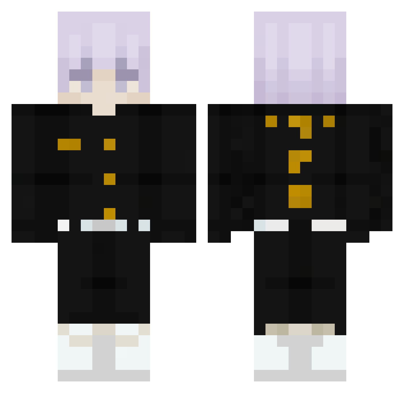 Wawwww Minecraft skin, front and back view