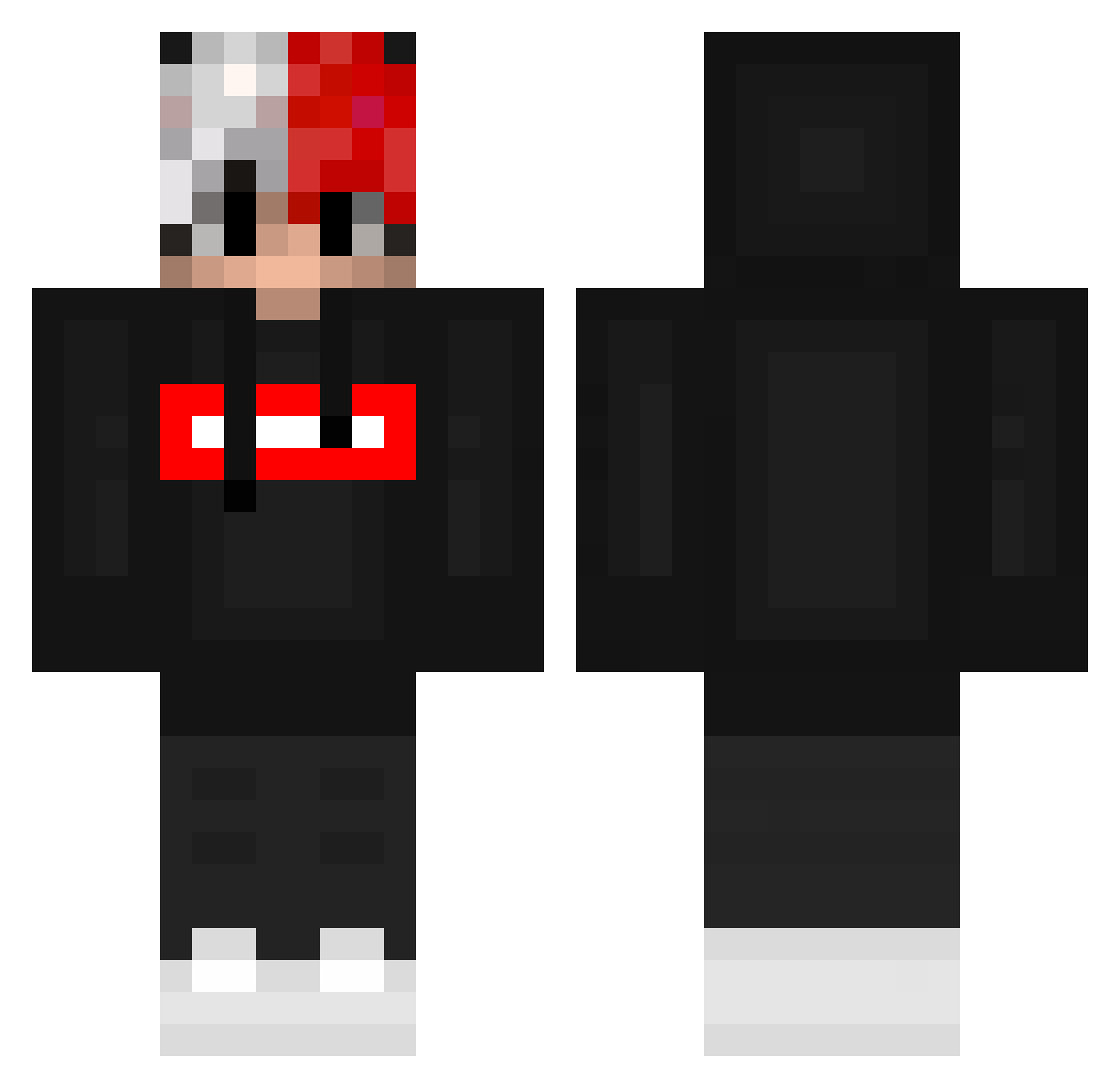 Dekyu Minecraft skin, front and back view