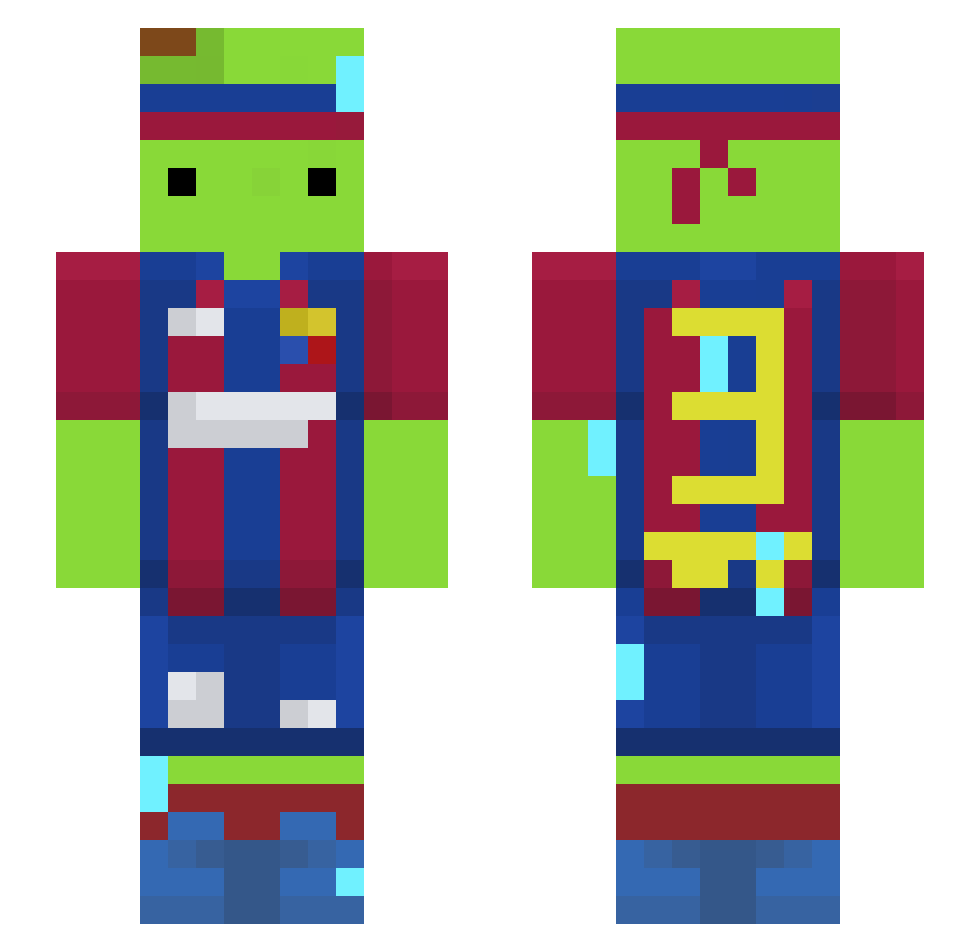 perosudato Minecraft skin, front and back view