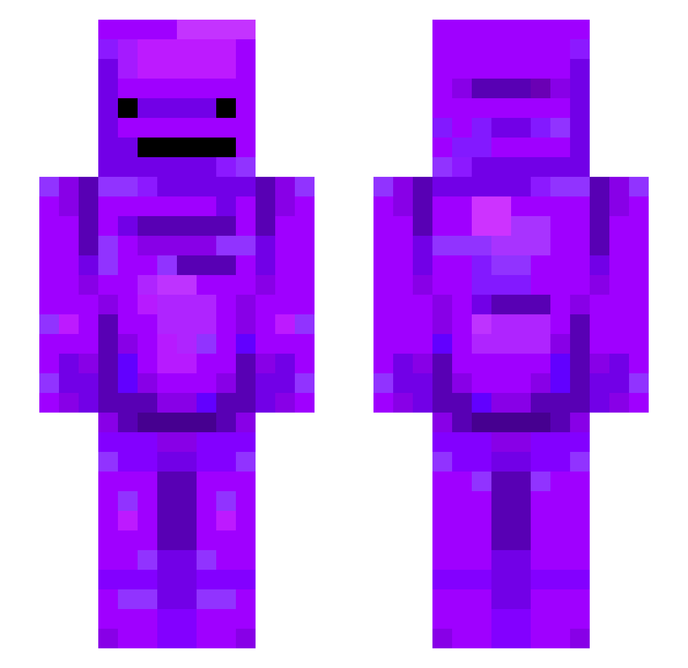 Squabblers Minecraft skin, front and back view