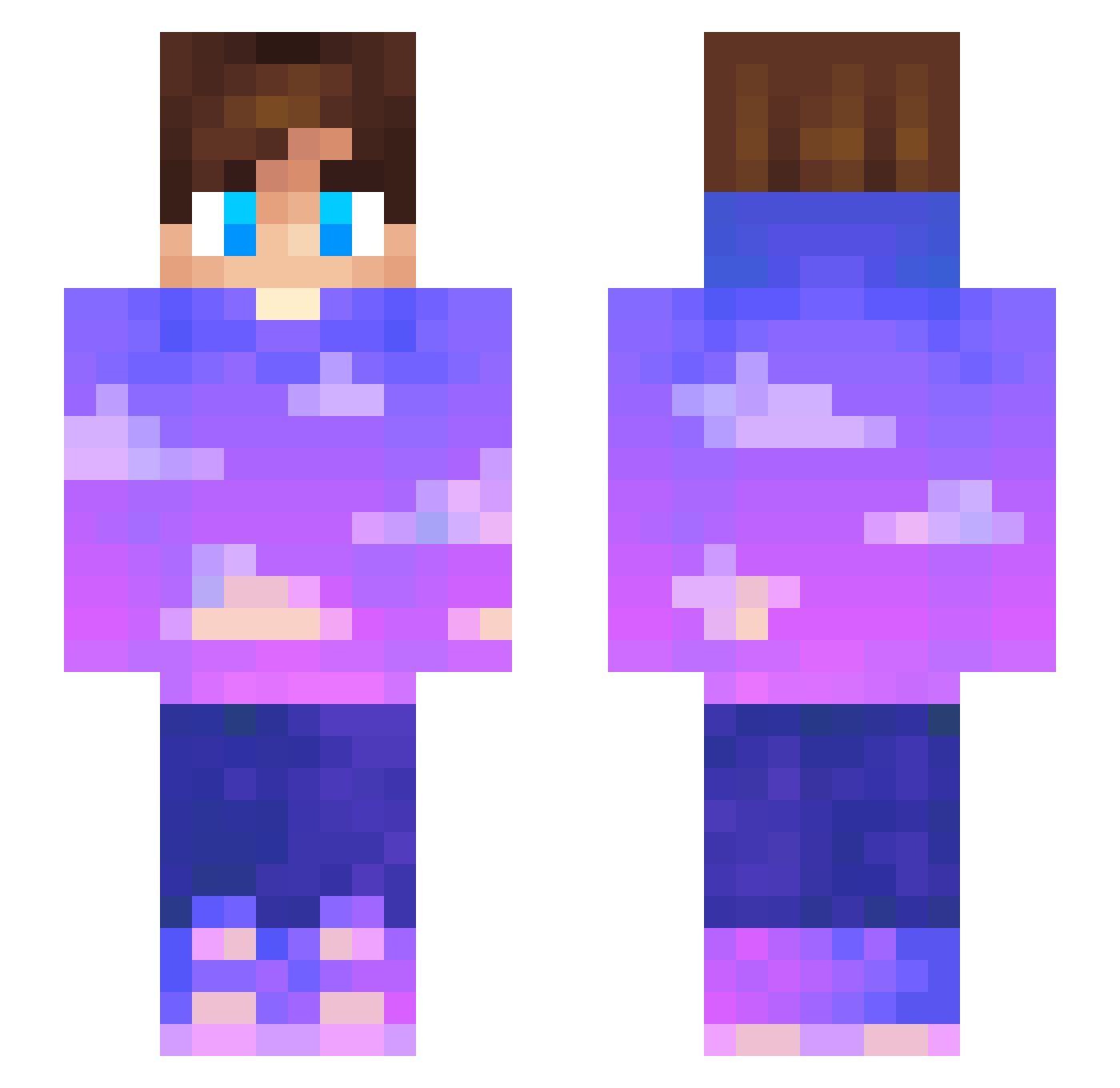 Sky_az Minecraft skin, front and back view