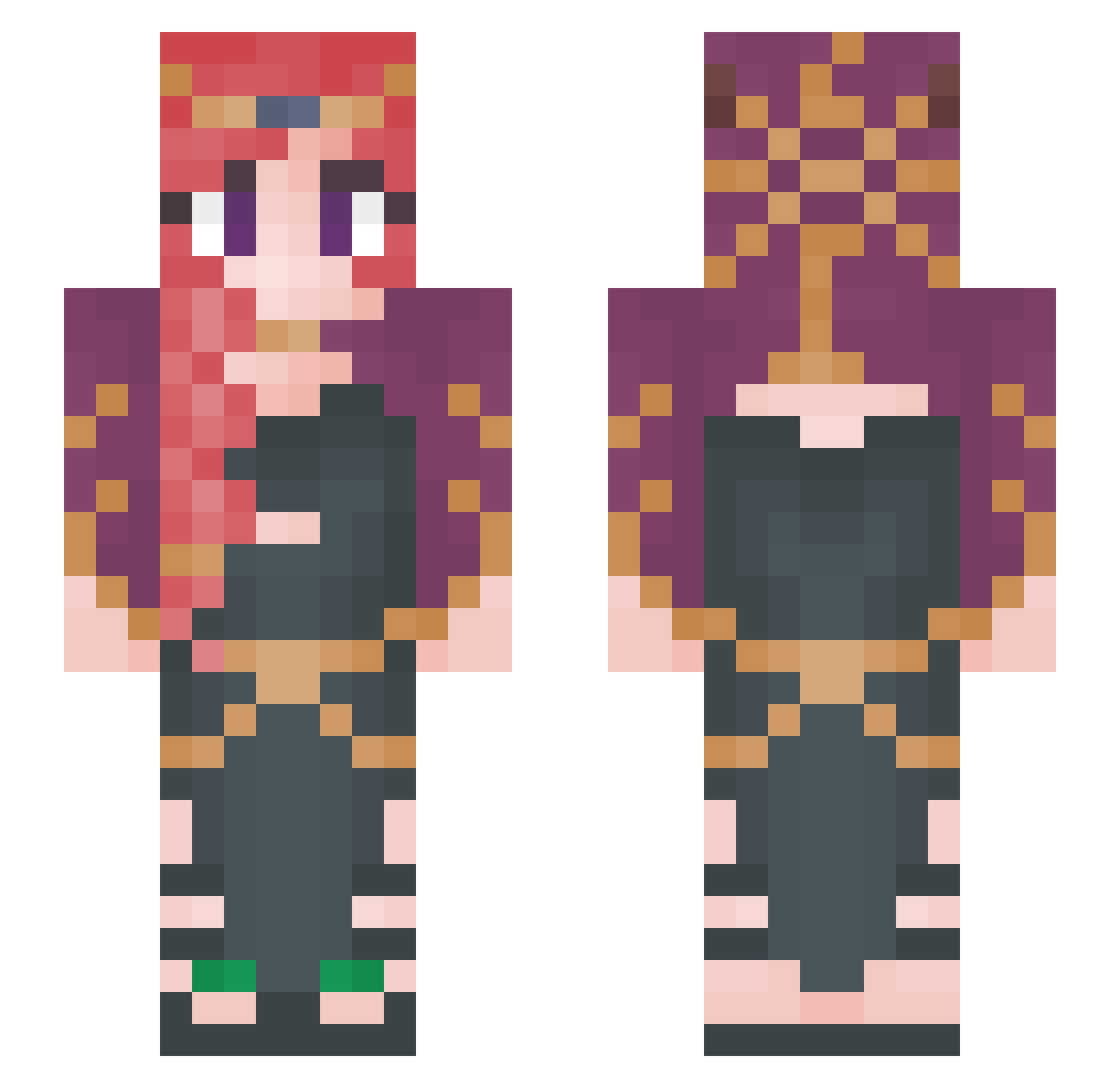 haru8624 Minecraft skin, front and back view