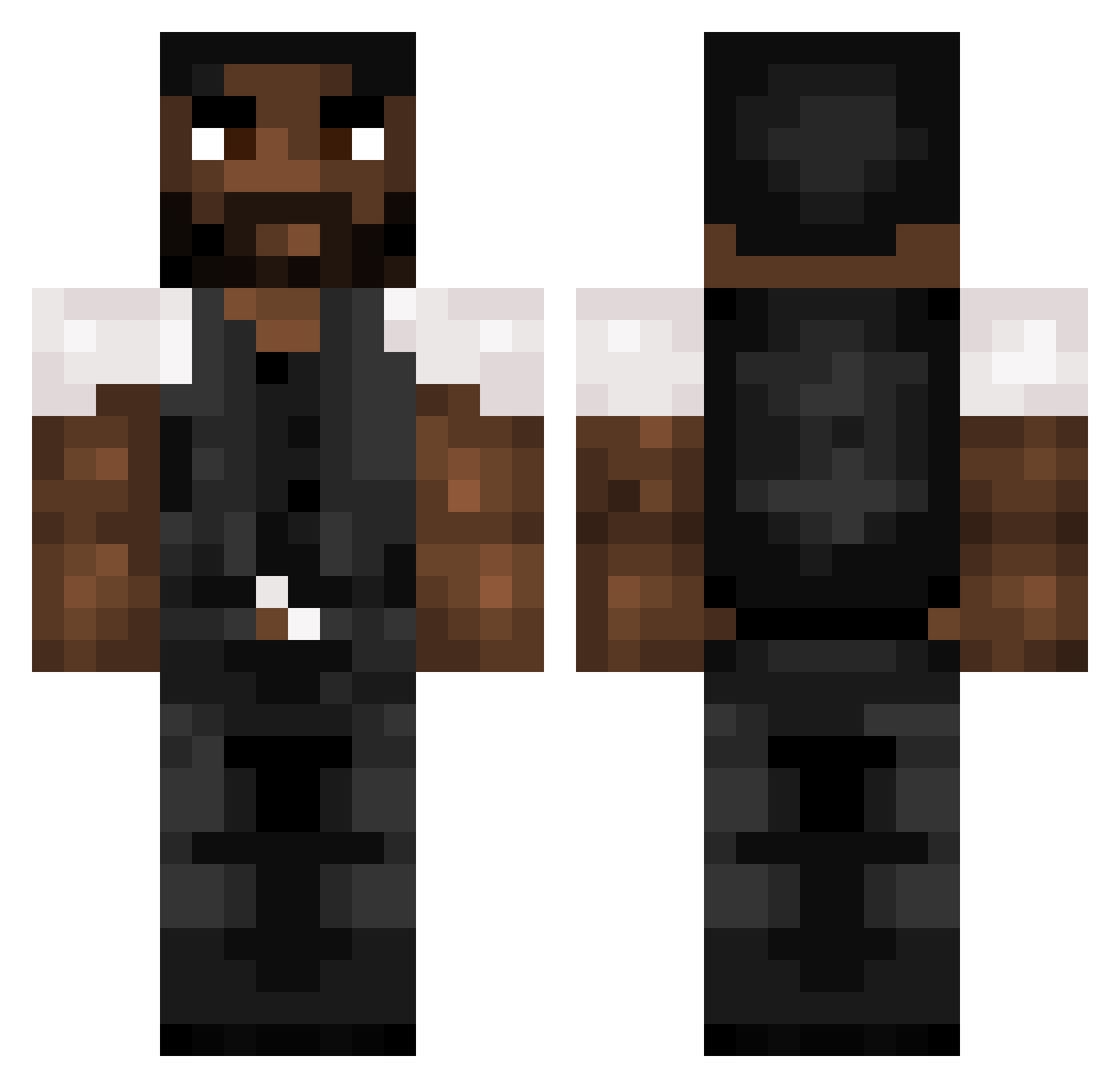 Viscarious Minecraft skin, front and back view