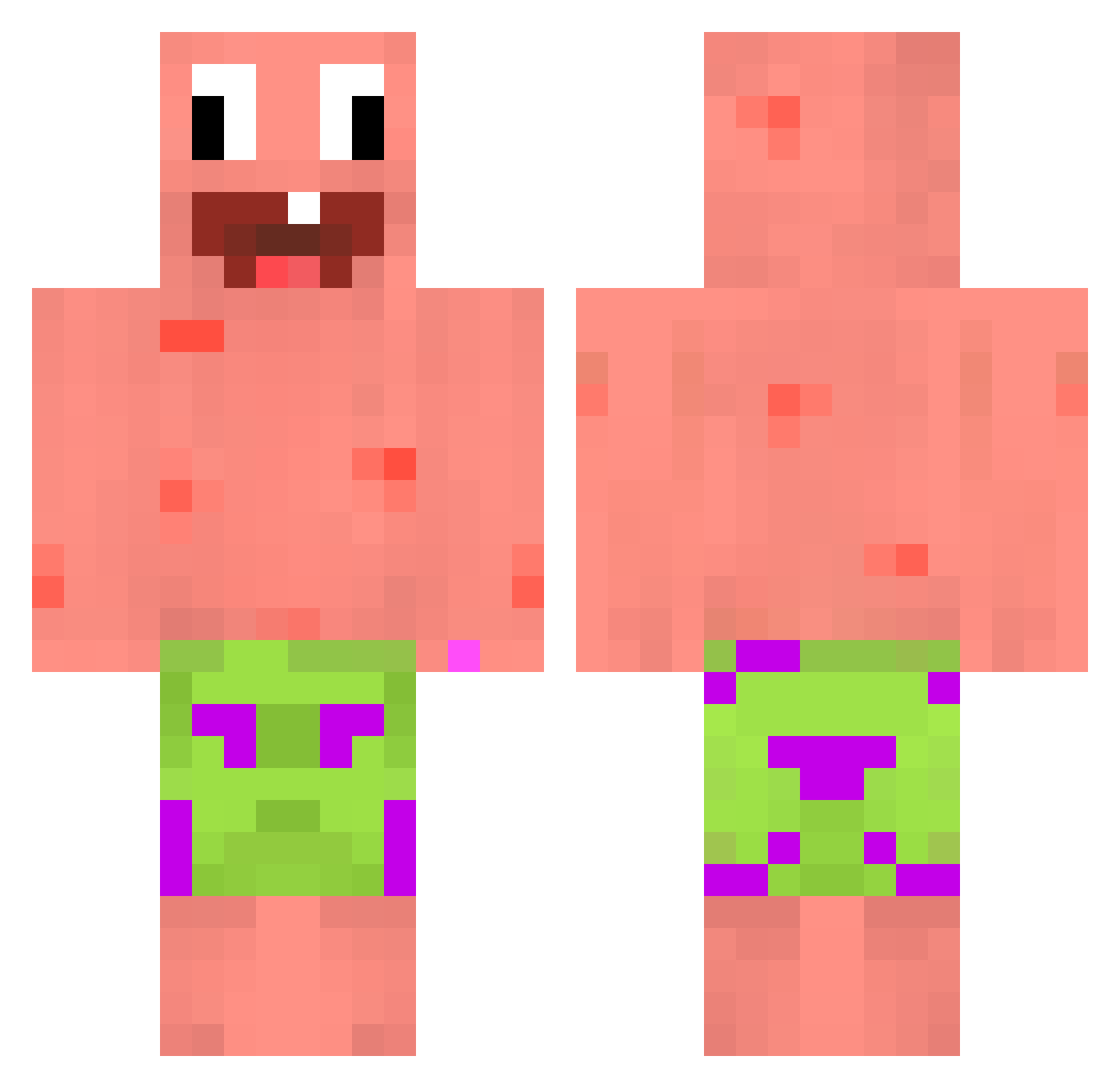 Shi_is_pooping Minecraft skin, front and back view