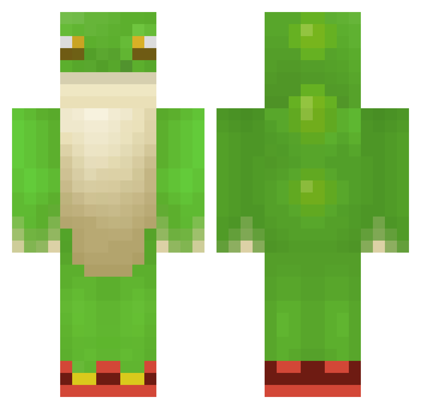 Natalmite Minecraft skin, front and back view