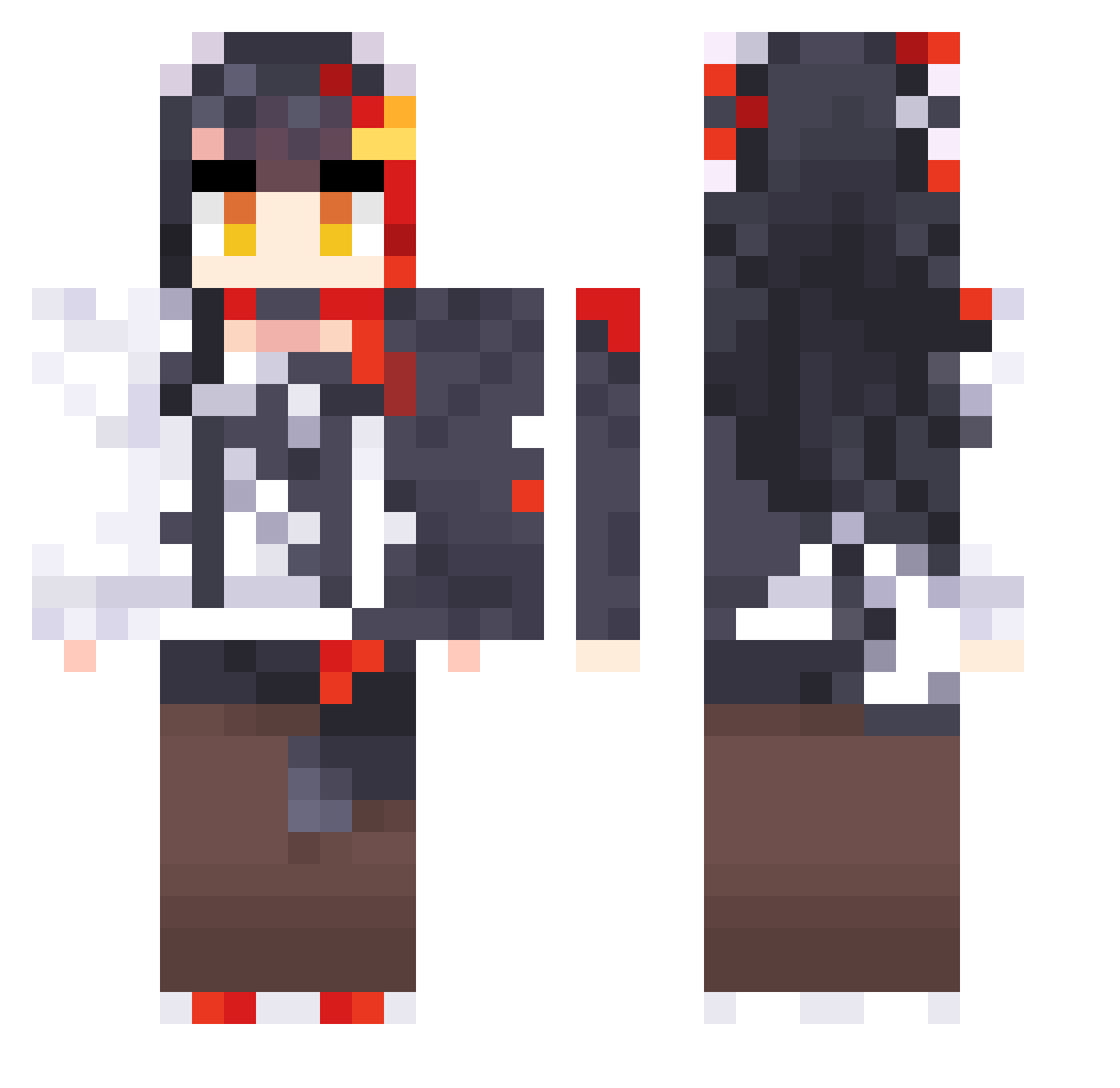 HoroSenpai Minecraft skin, front and back view
