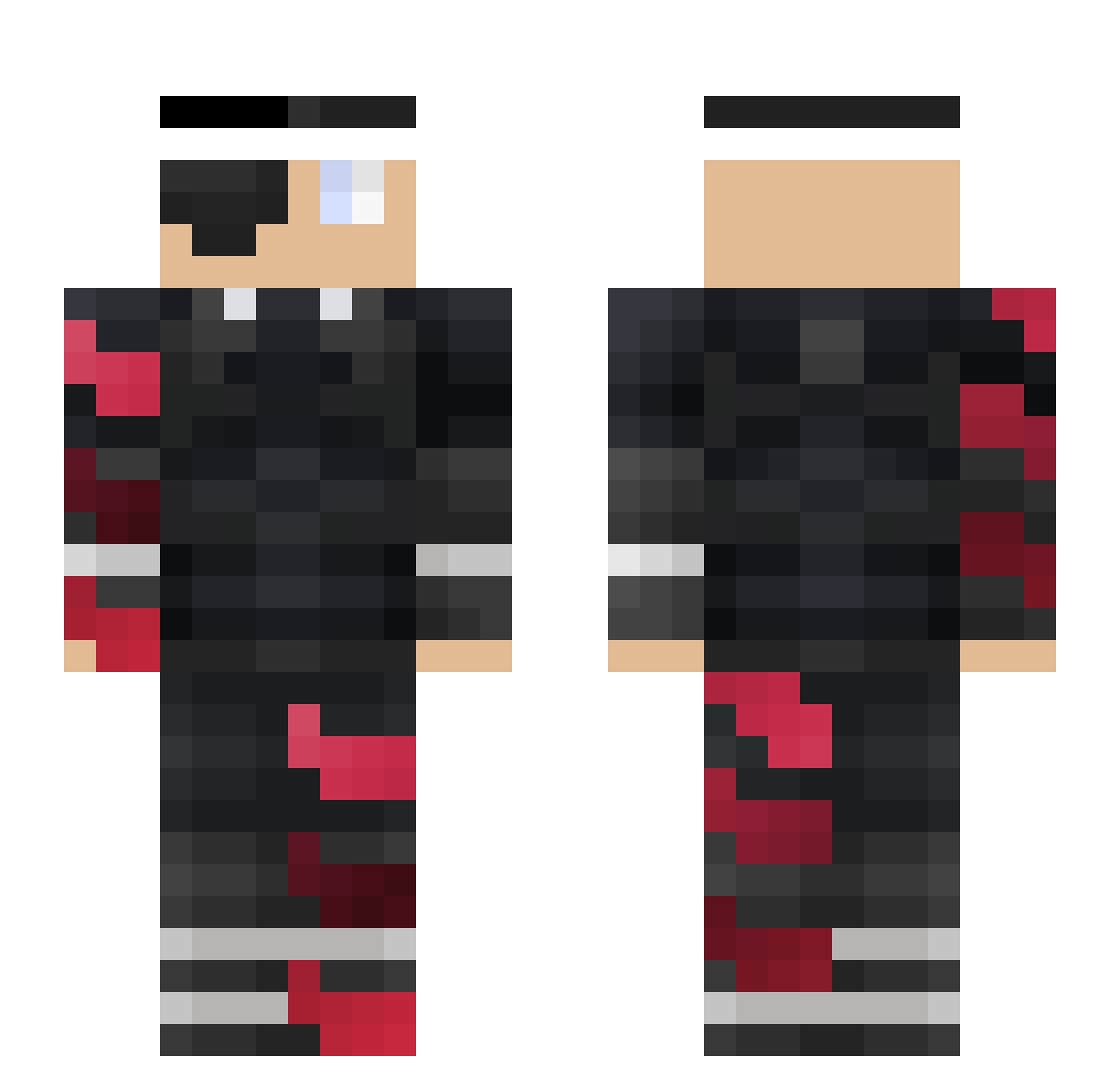 Heromasterr1 Minecraft skin, front and back view