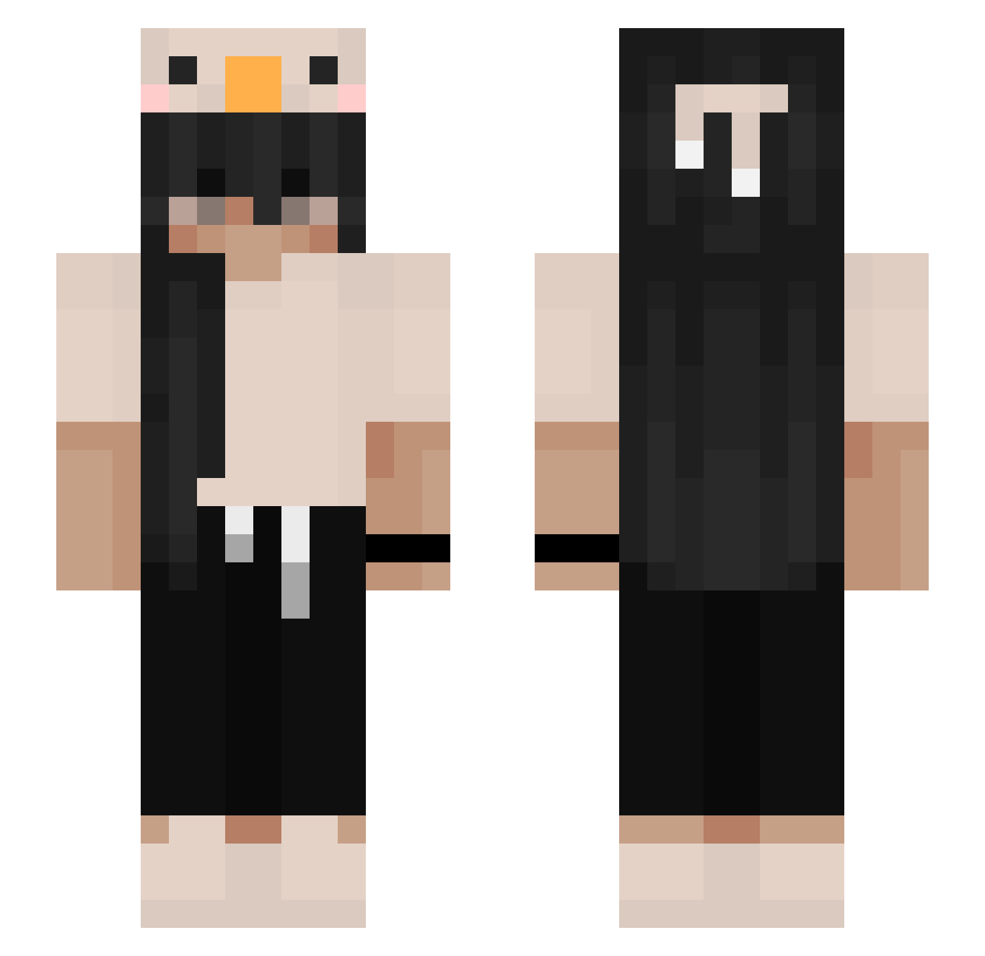 rozainee Minecraft skin, front and back view