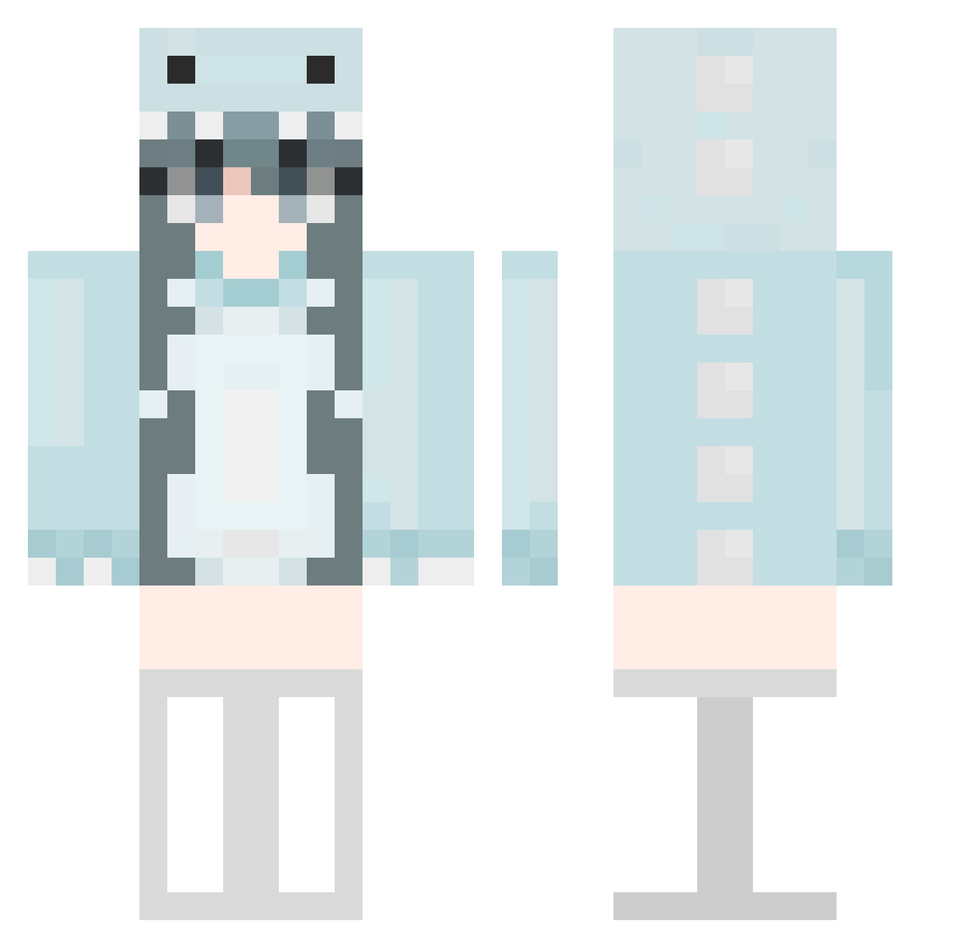 Xiaochiu0507 Minecraft skin, front and back view