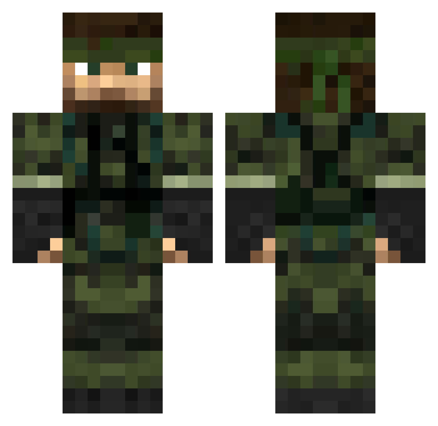 D0valators Minecraft skin, front and back view