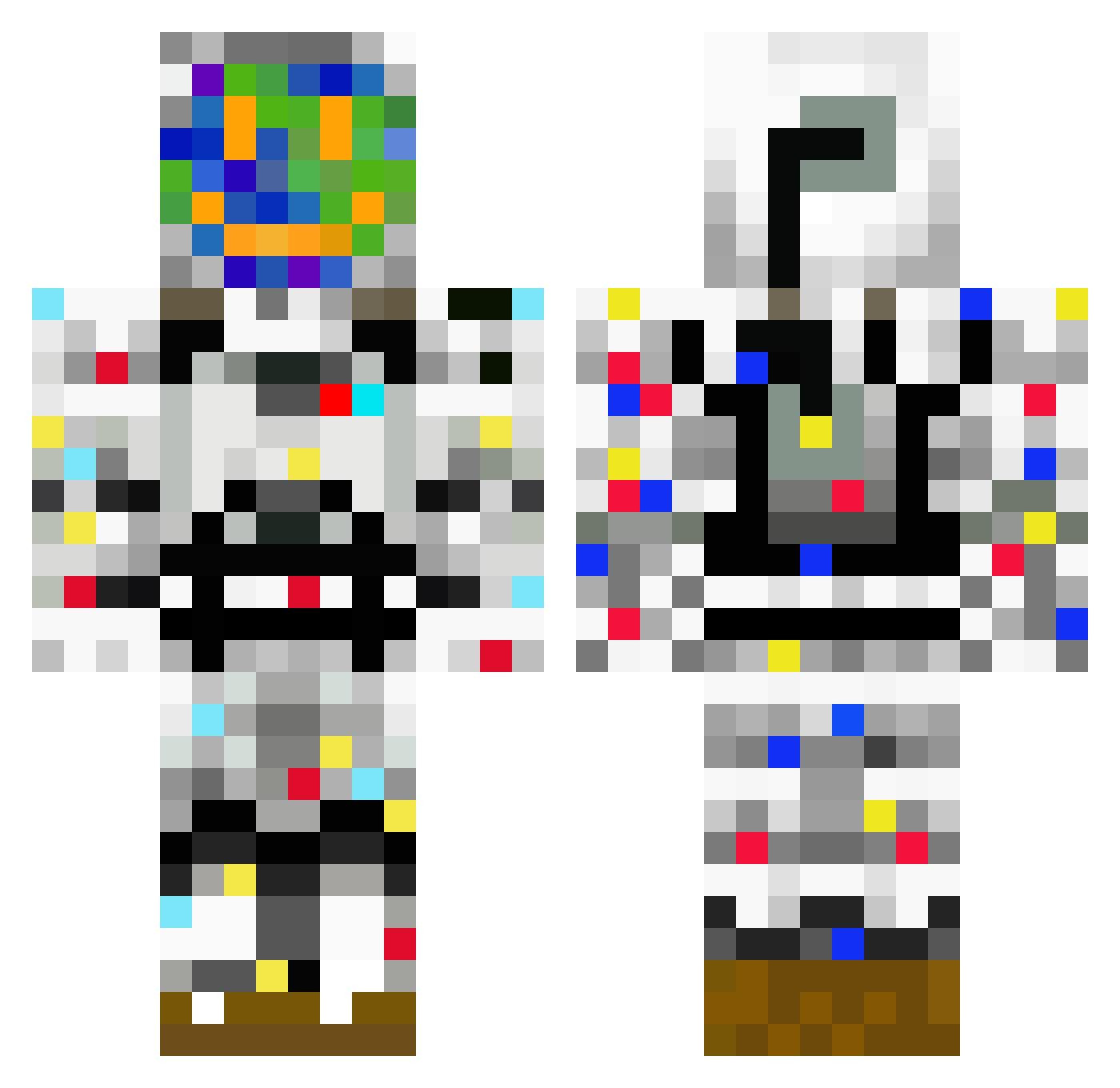 SalamiThicc Minecraft skin, front and back view
