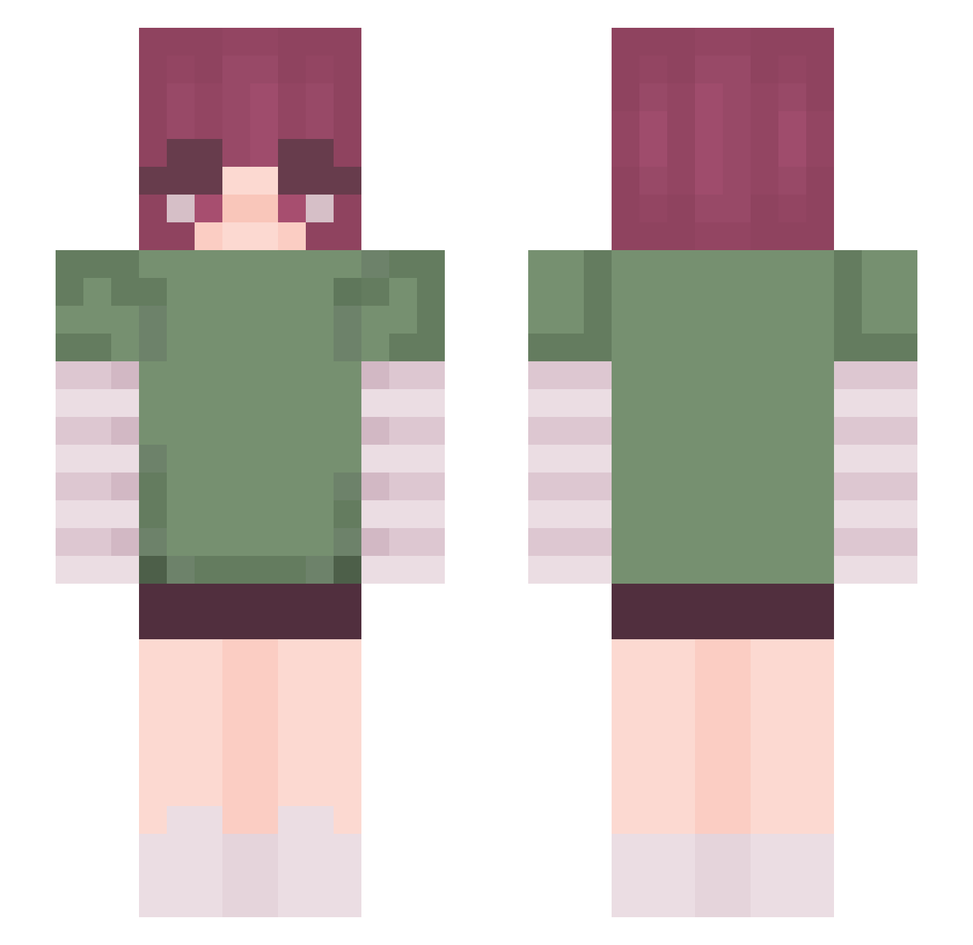 Sundaisy Minecraft skin, front and back view
