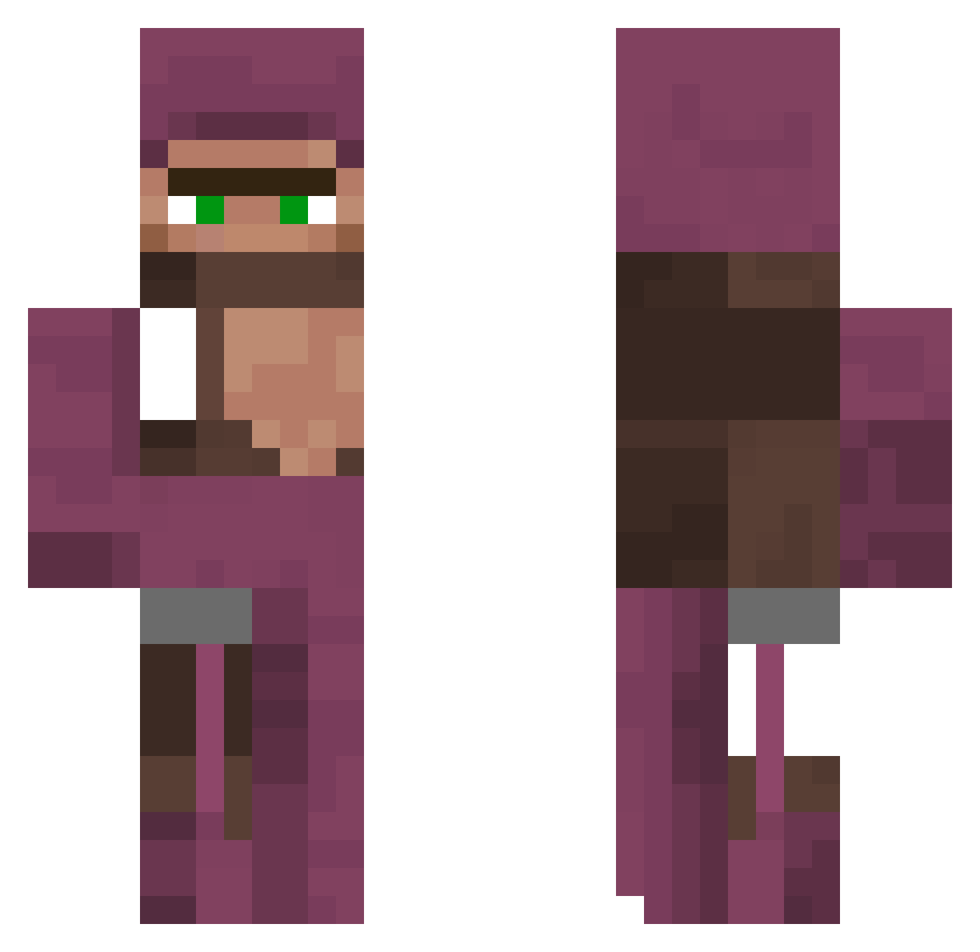 Yangdamei Minecraft skin, front and back view