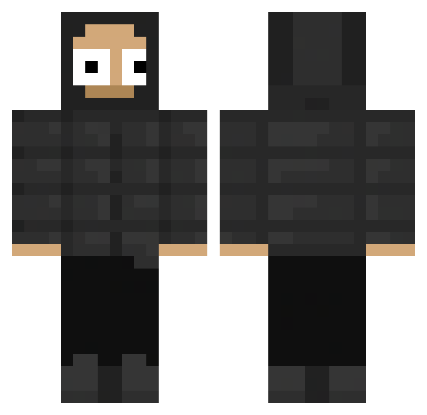 eguapo Minecraft skin, front and back view