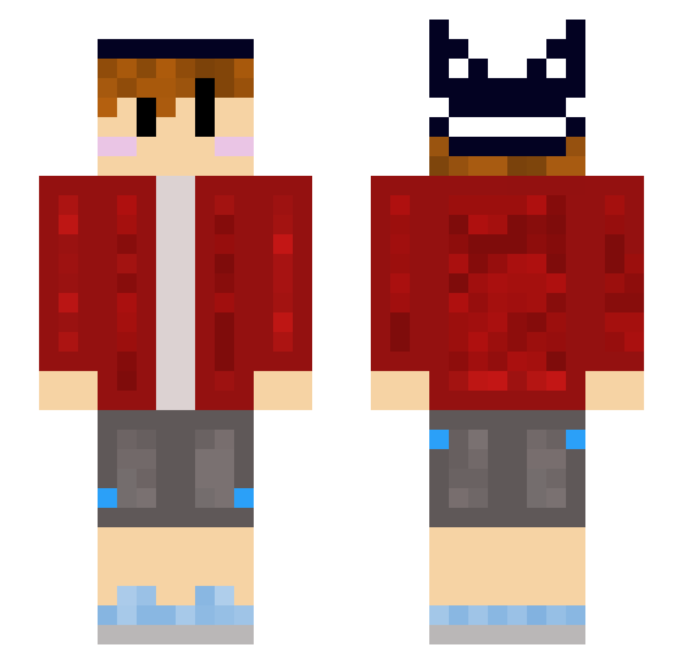 Stubbiest Minecraft skin, front and back view