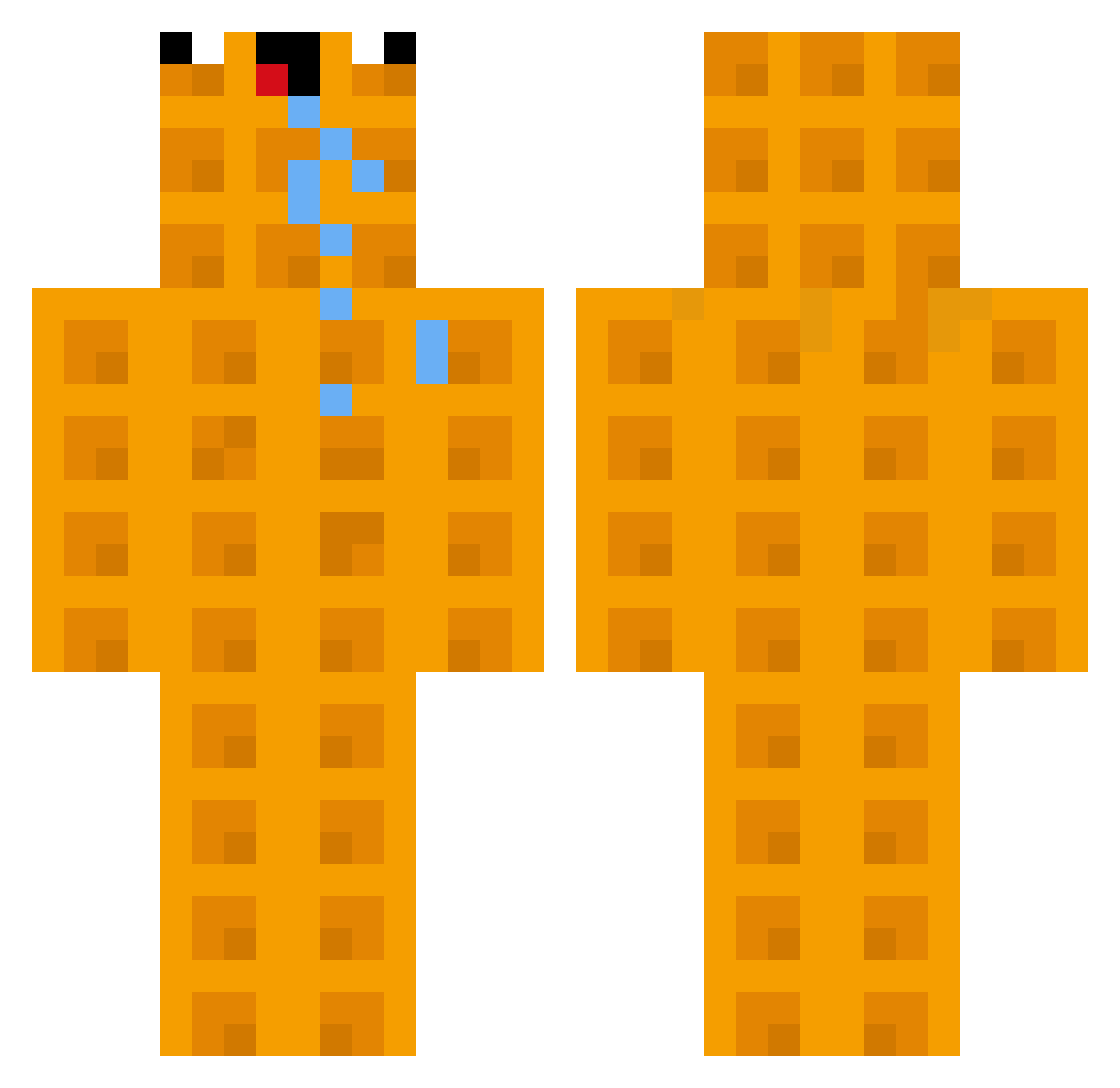 toasty2139 Minecraft skin, front and back view