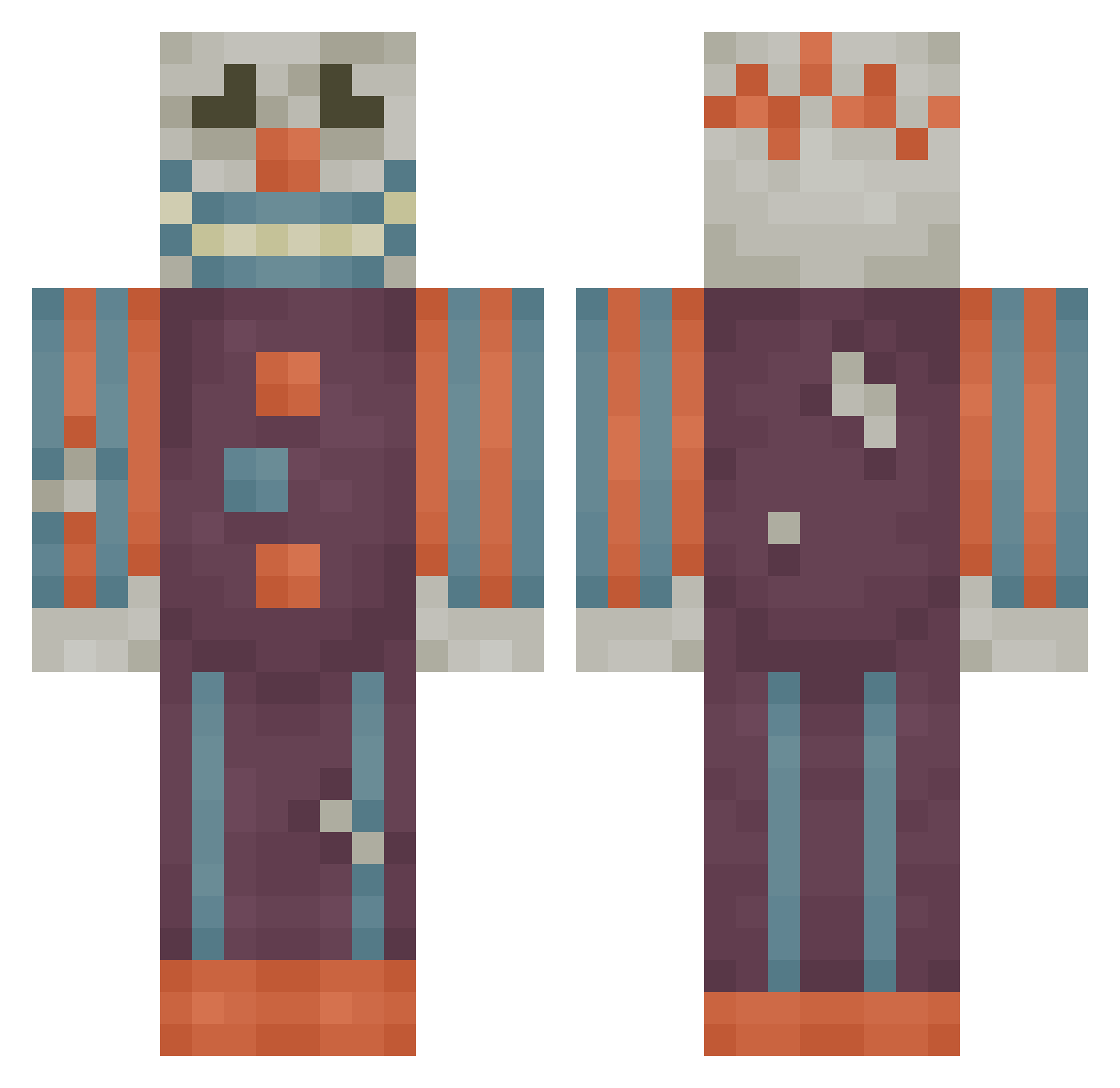 TommyInno Minecraft skin, front and back view