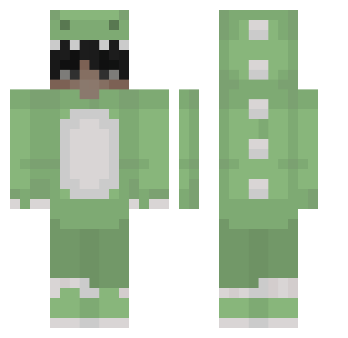xGotz Minecraft skin, front and back view