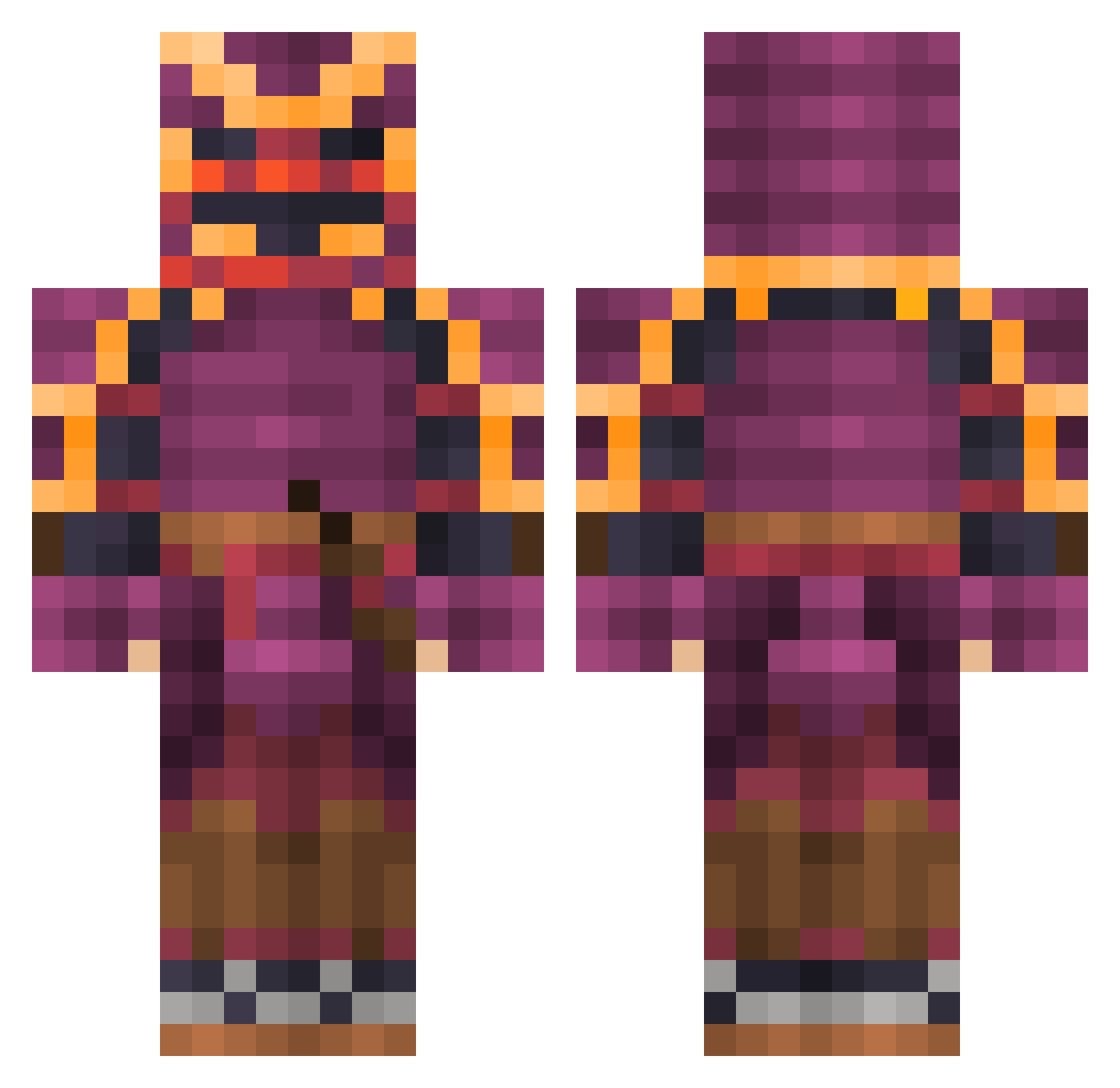 Tisere Minecraft skin, front and back view