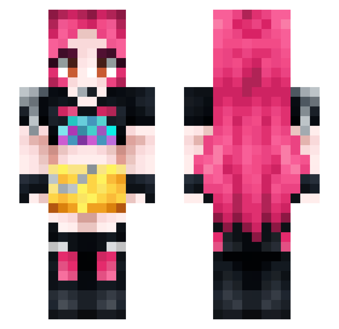 Theuxao Minecraft skin, front and back view