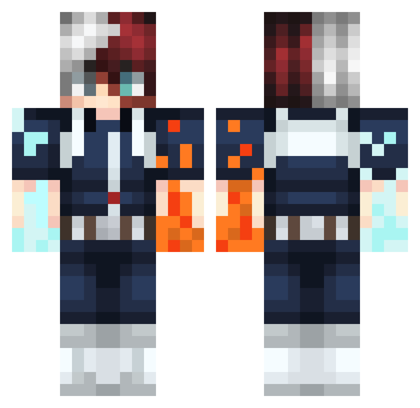SirEvanz Minecraft skin, front and back view