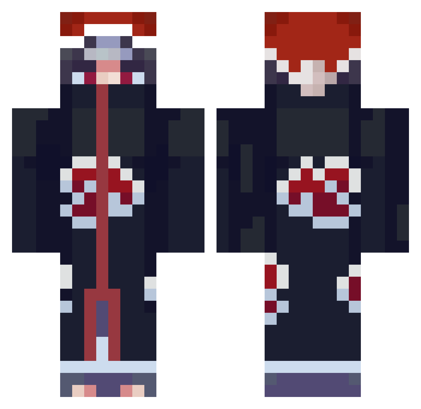 rapmas Minecraft skin, front and back view
