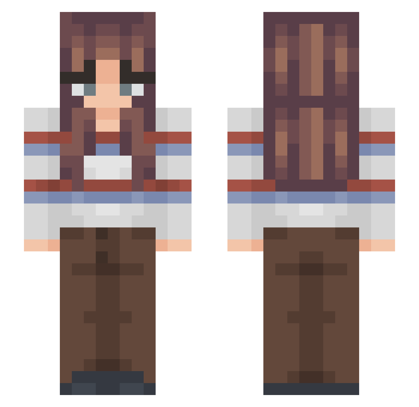 KITTINGT0N Minecraft skin, front and back view