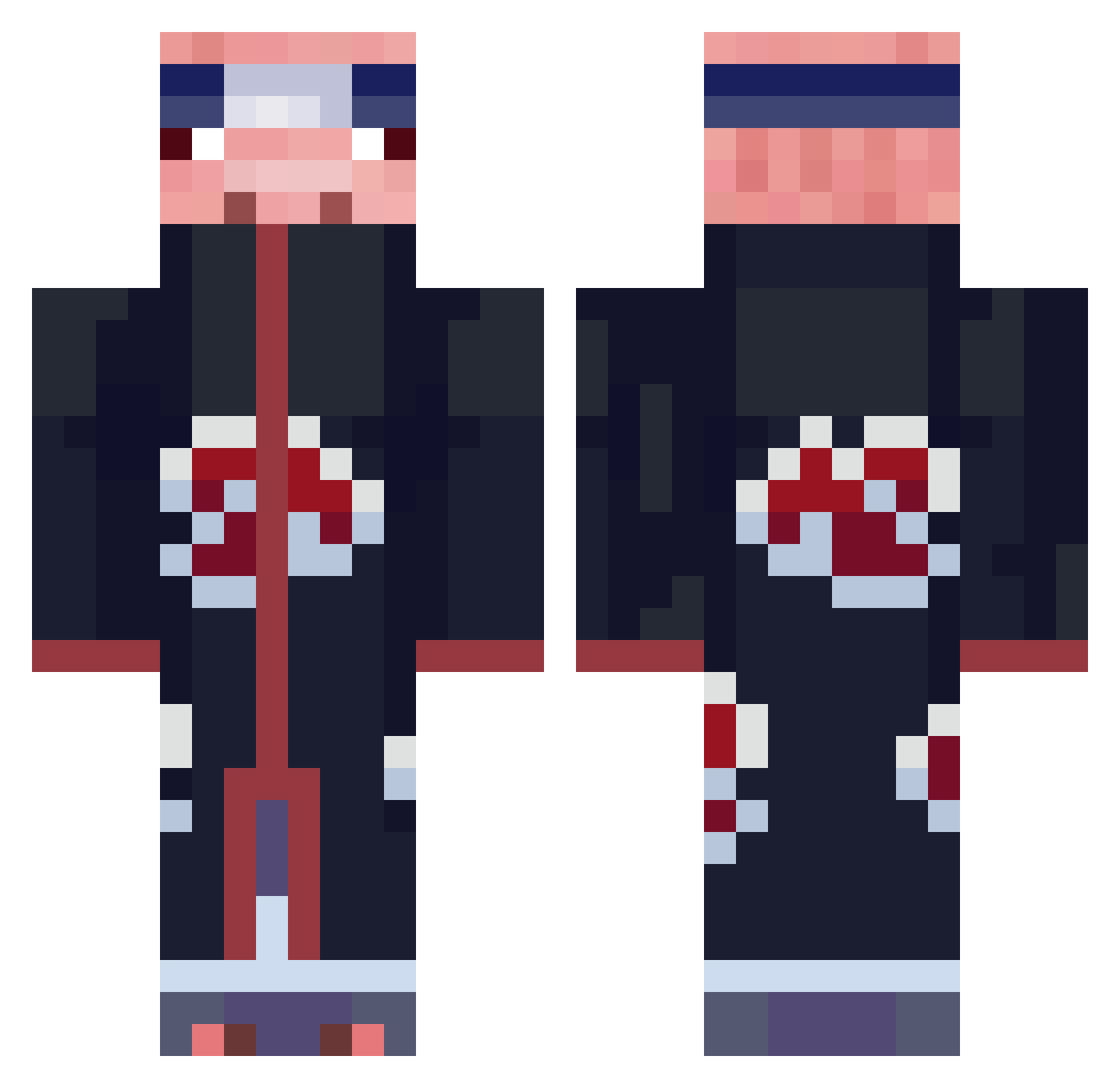 Unifine Minecraft skin, front and back view