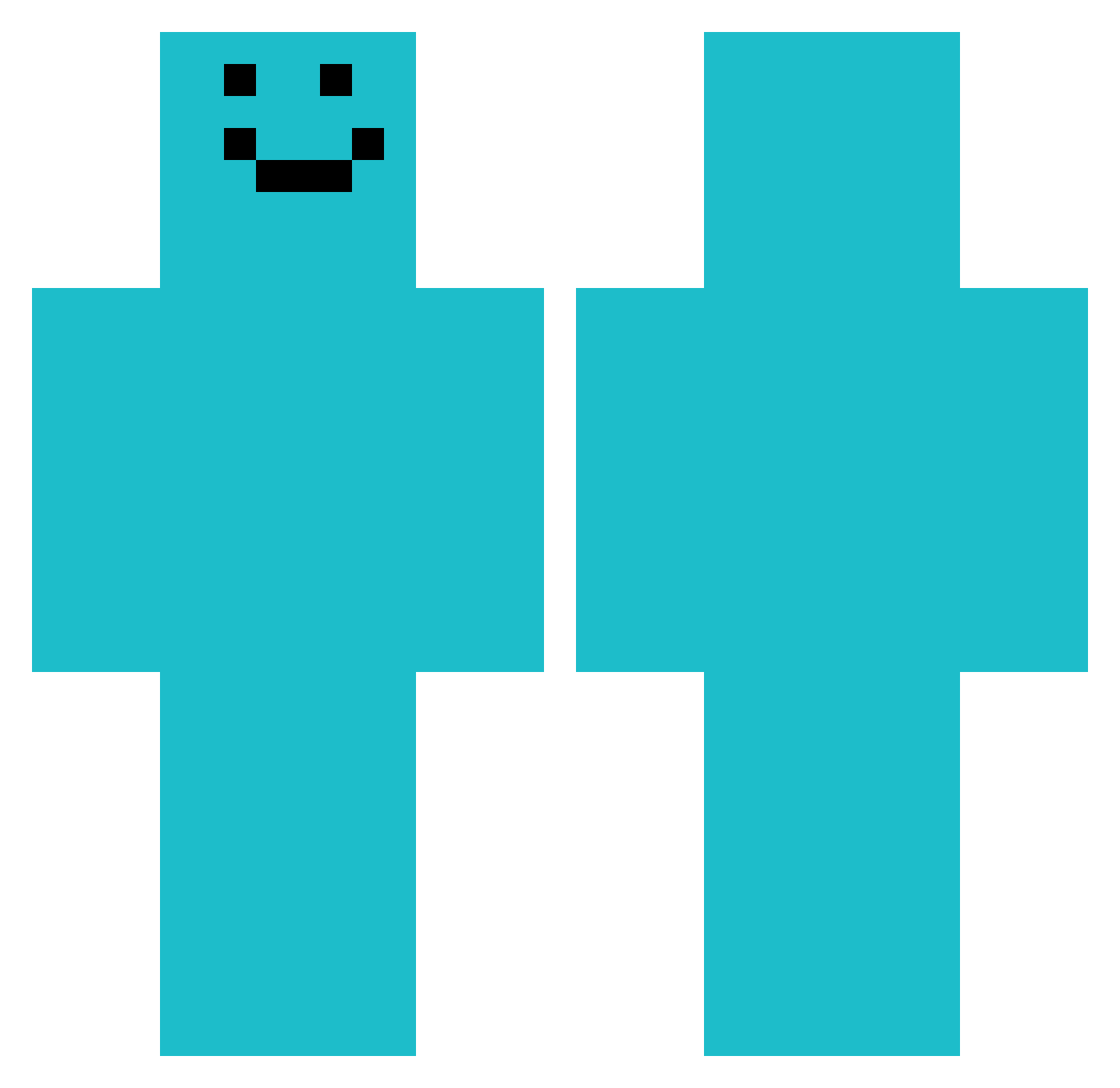PoopInMyHands Minecraft skin, front and back view