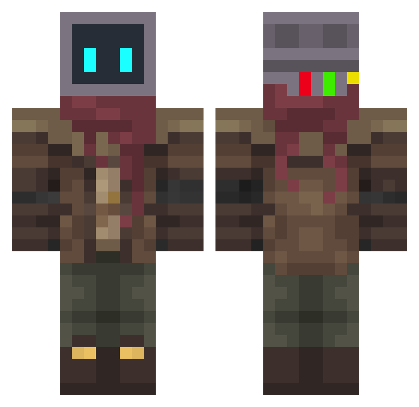 DylanDMR16 Minecraft skin, front and back view
