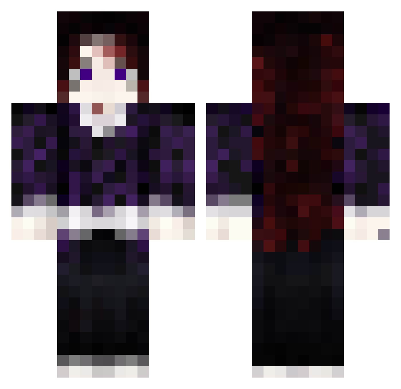Slace1110 Minecraft skin, front and back view