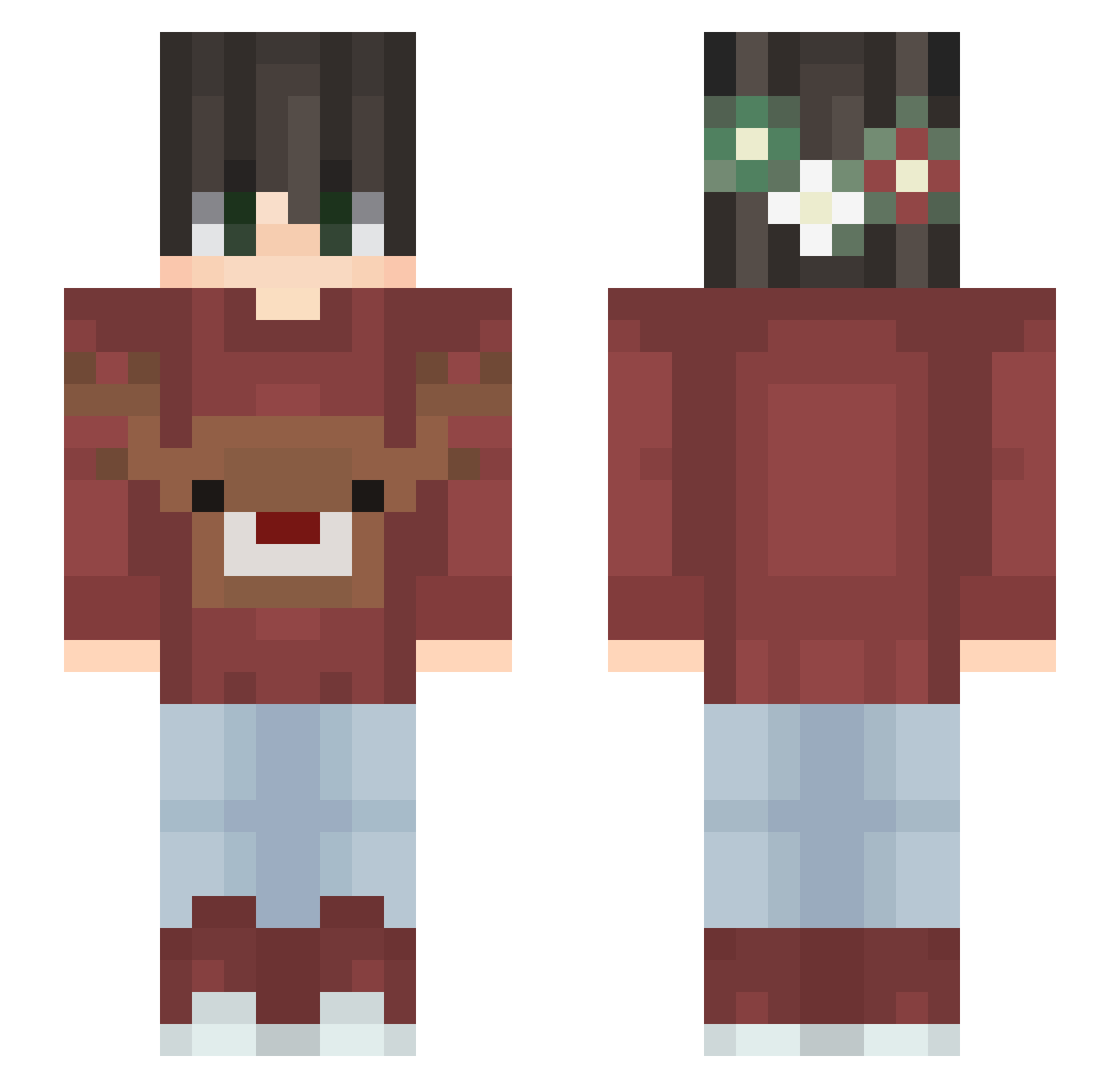 ILOVEMAKAPAKA Minecraft skin, front and back view