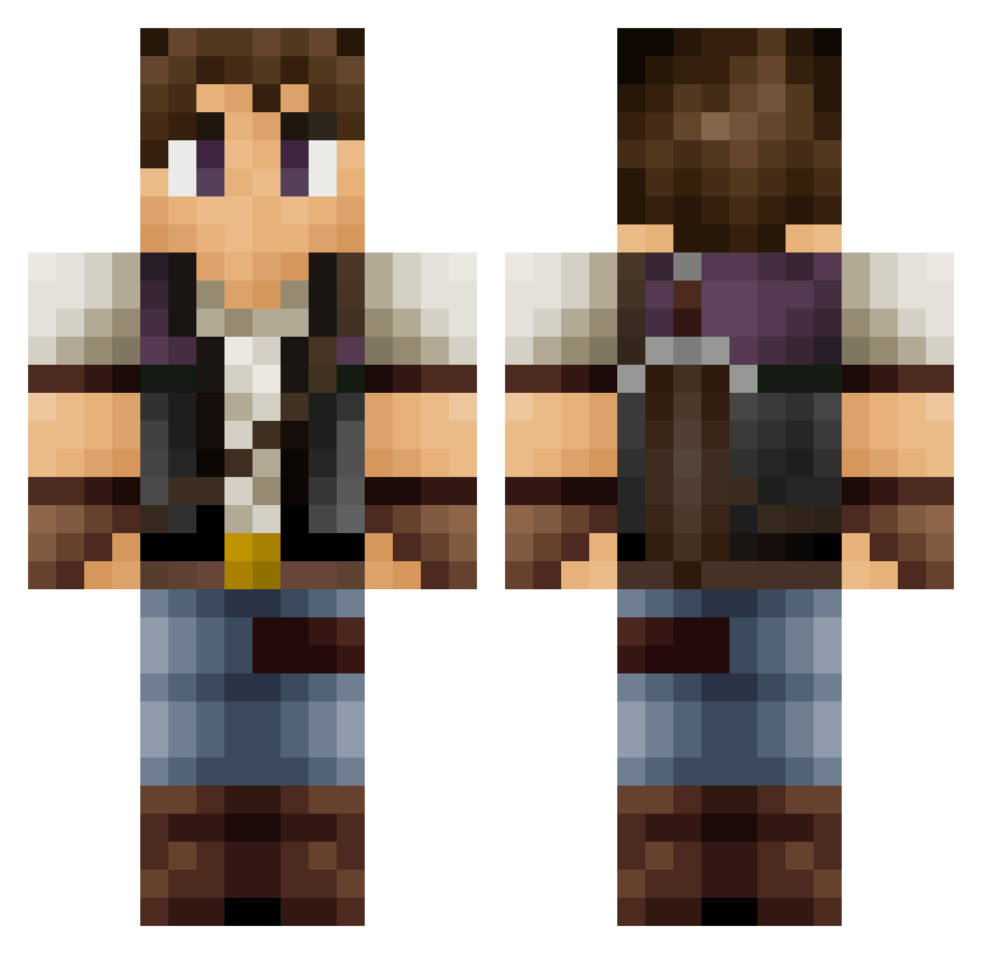 Zaur0 Minecraft skin, front and back view