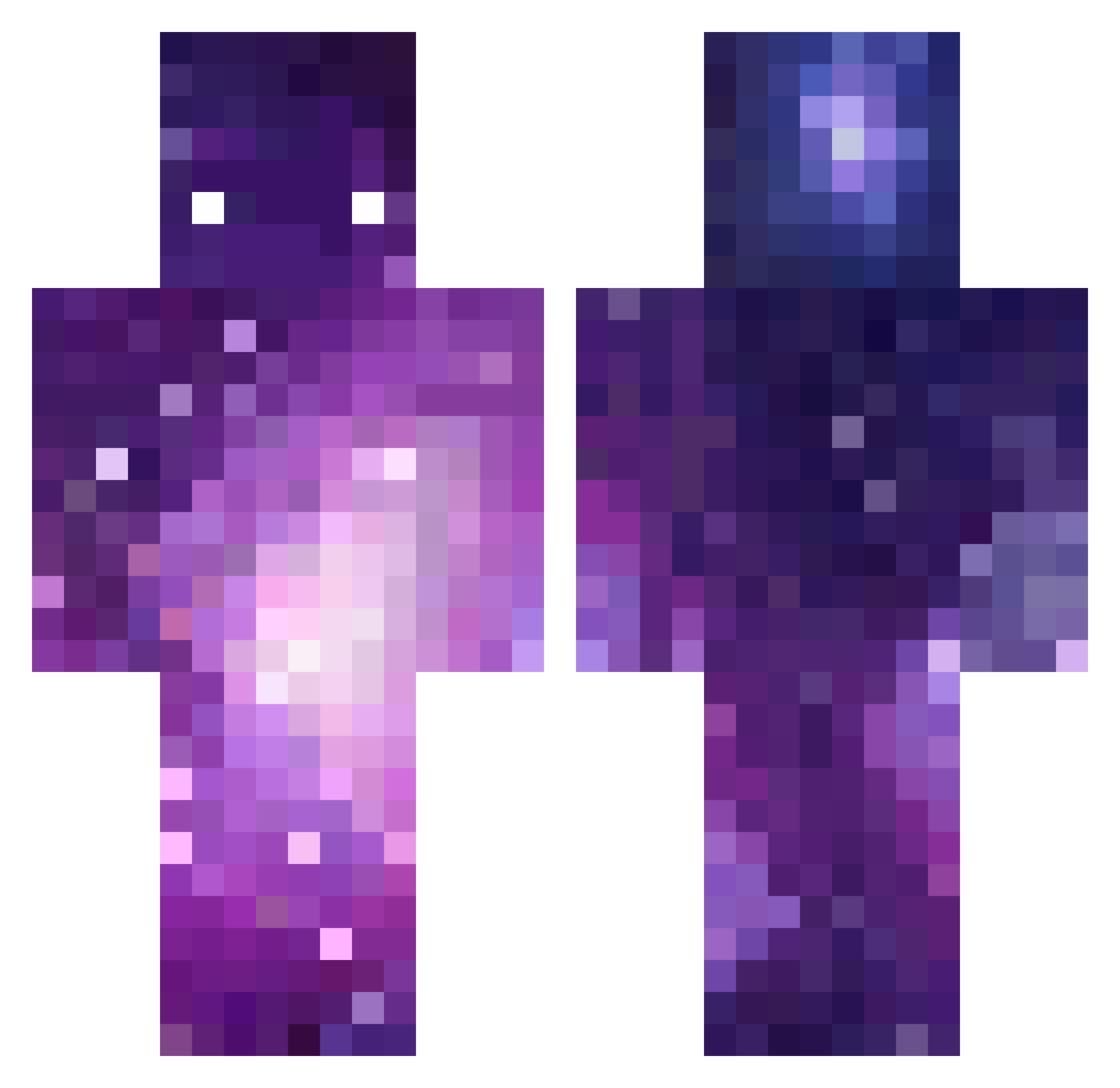 Glxyte Minecraft skin, front and back view
