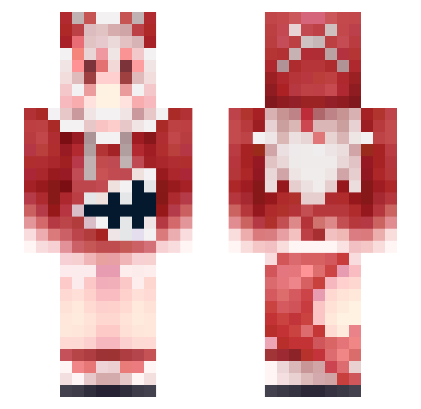 GuraSimp Minecraft skin, front and back view