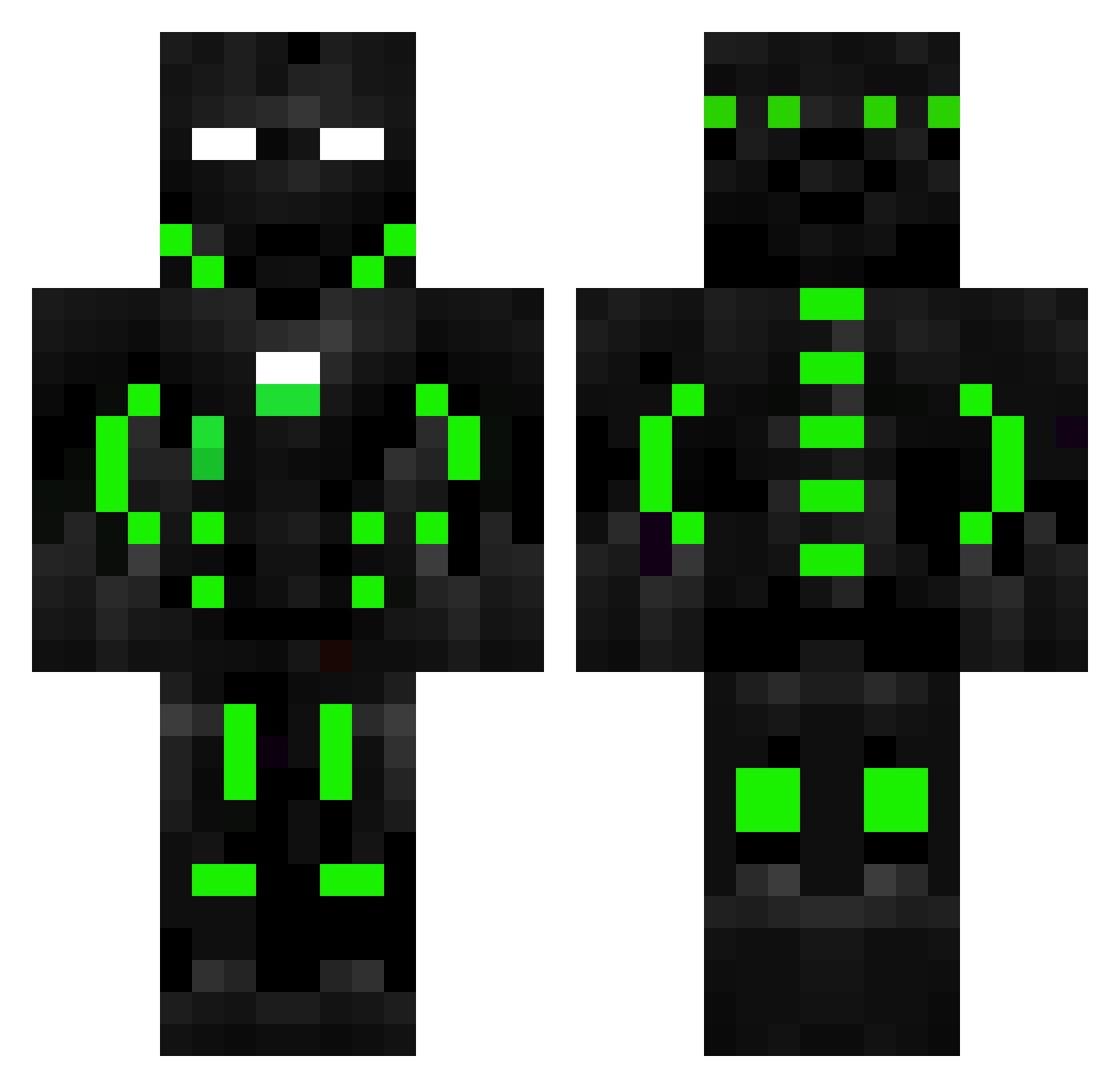 RQMonster Minecraft skin, front and back view