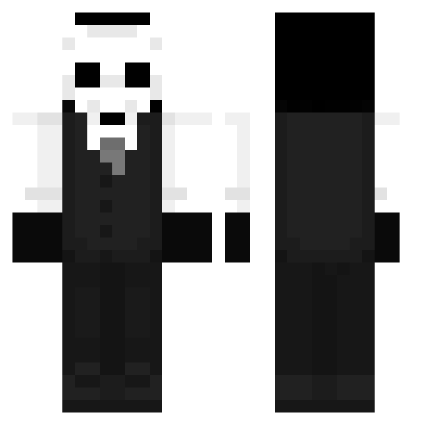 VoidFire0 Minecraft skin, front and back view