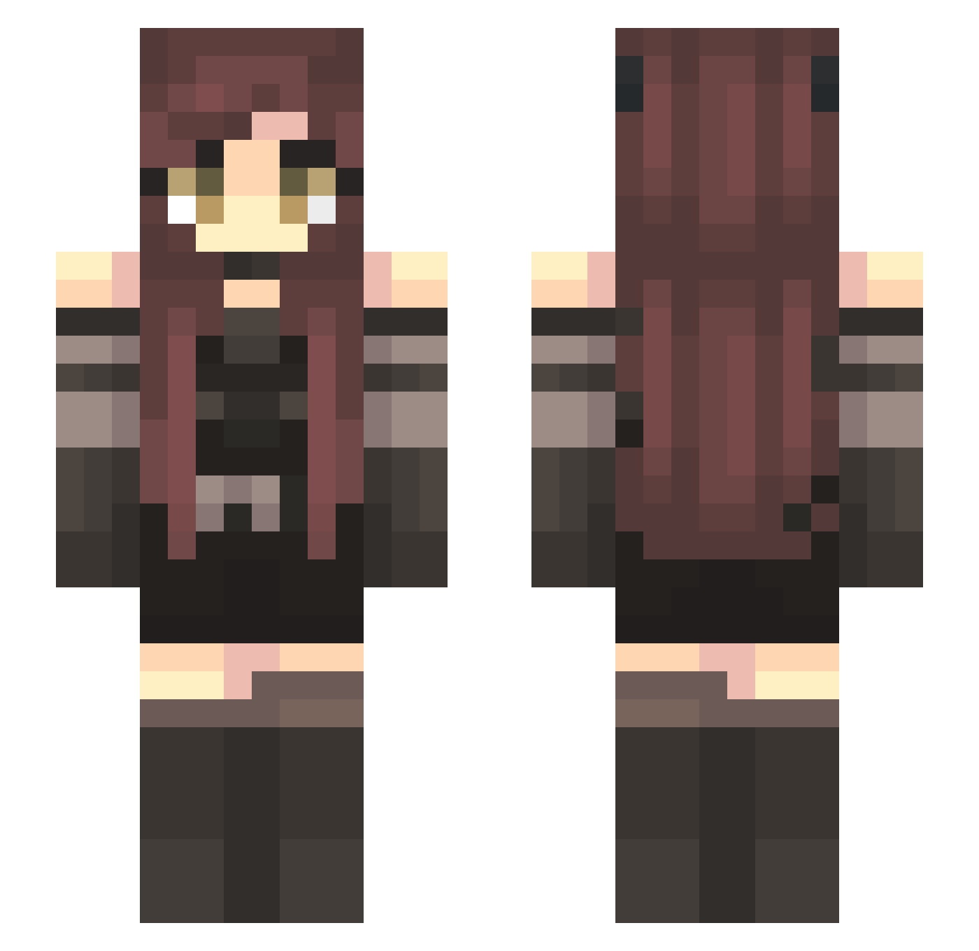 vctims Minecraft skin, front and back view