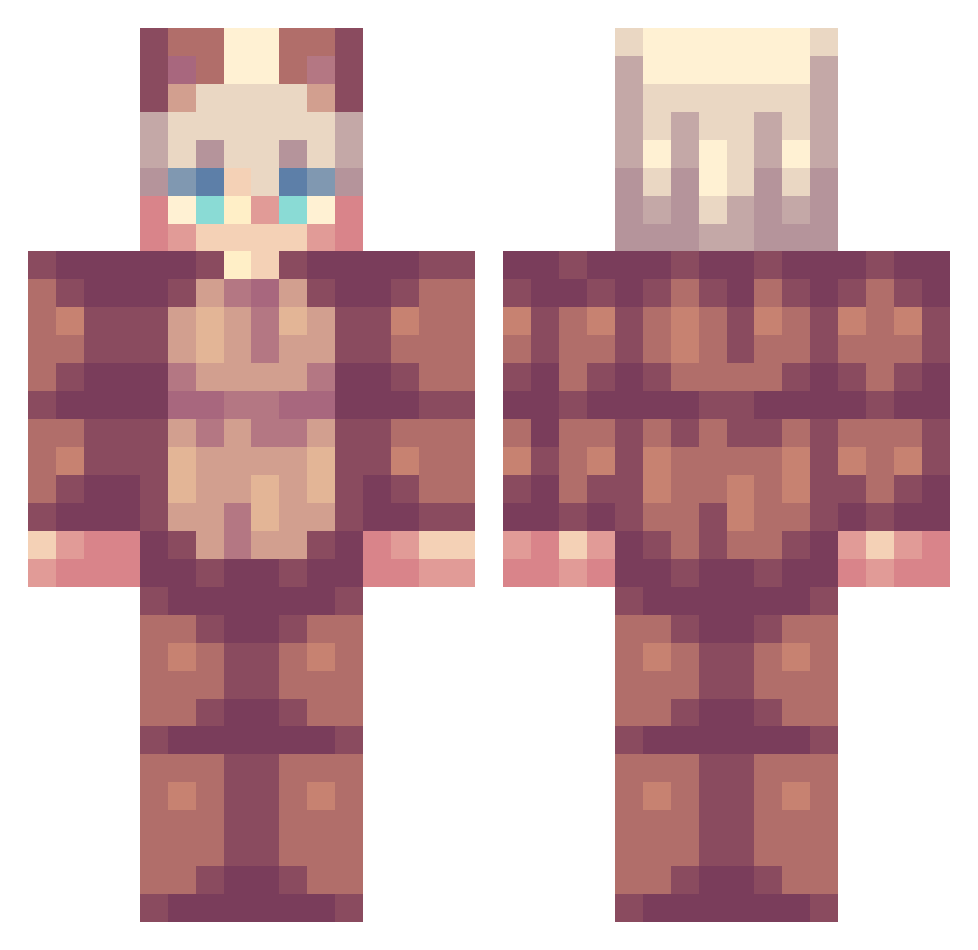 VageCraft Minecraft skin, front and back view