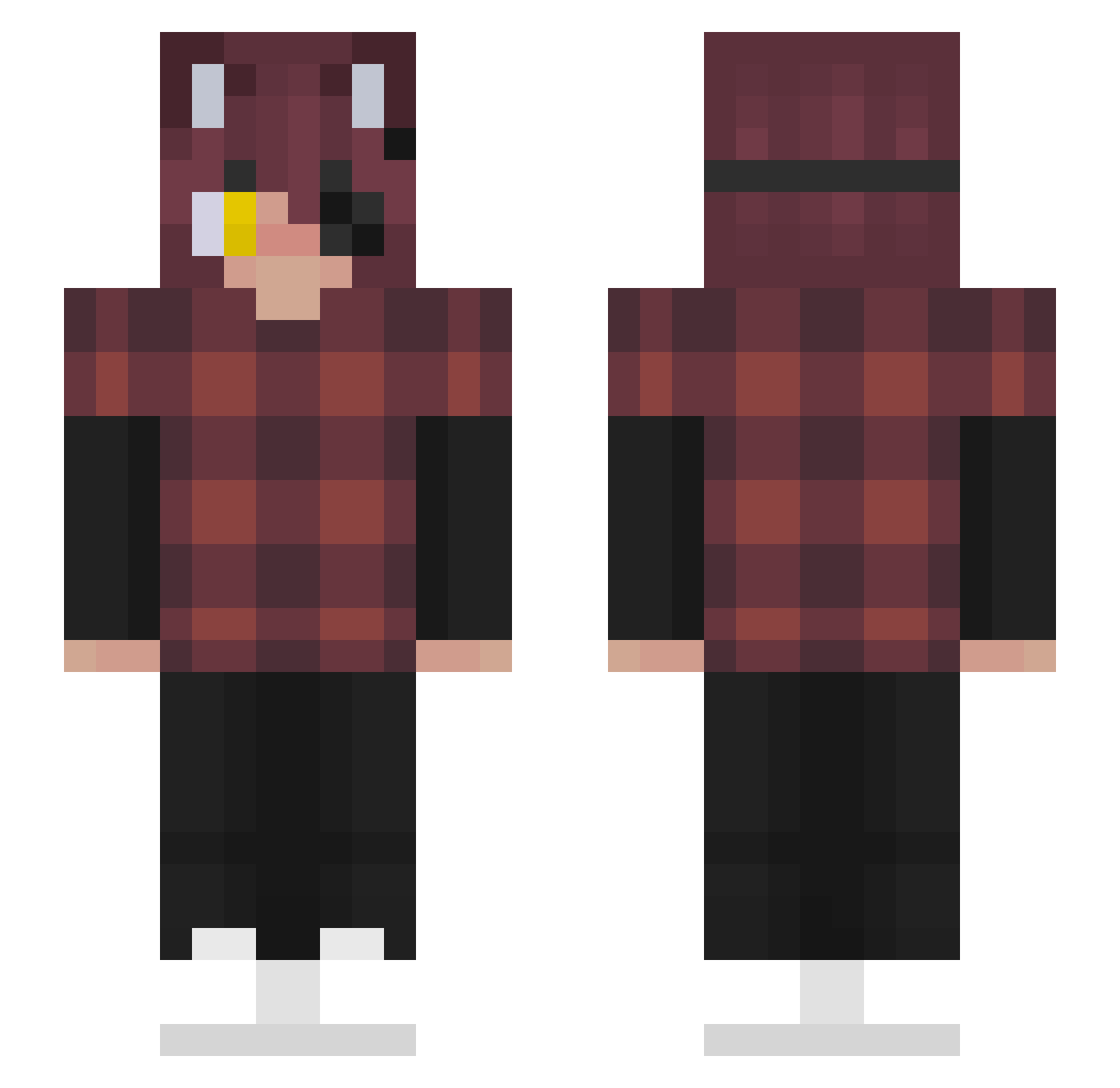 k4yan_xo Minecraft skin, front and back view