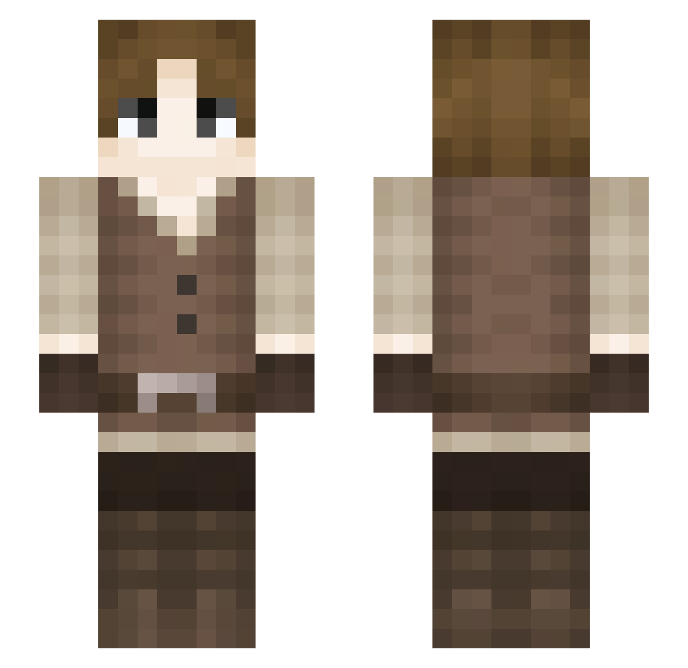 regaspade Minecraft skin, front and back view