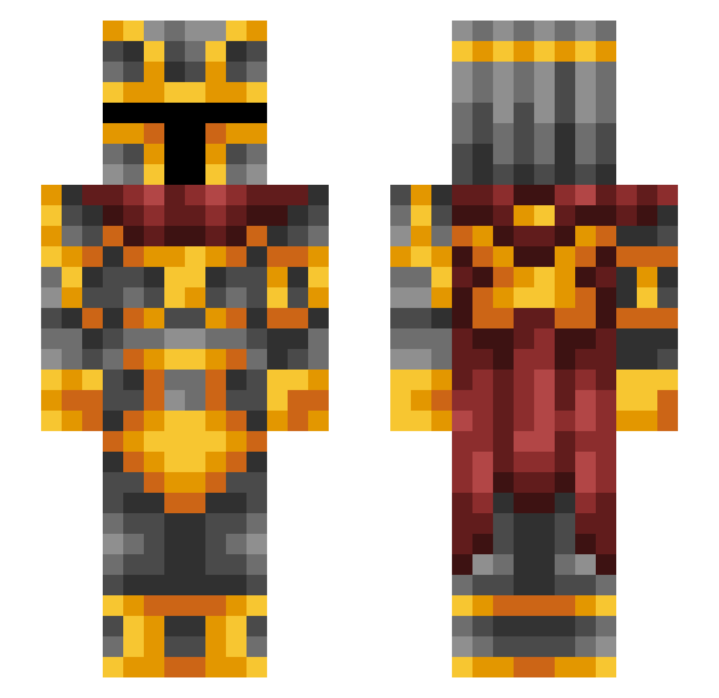 TheKing_B Minecraft skin, front and back view