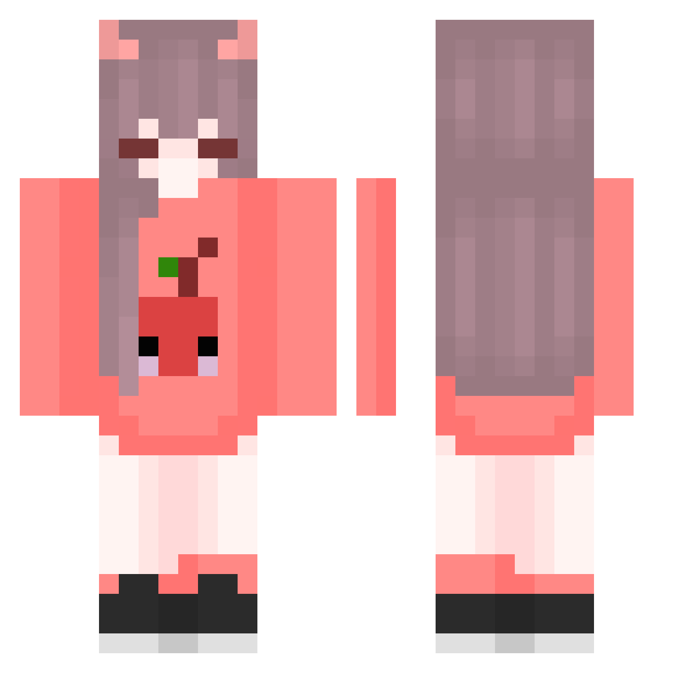 Endaddy Minecraft skin, front and back view