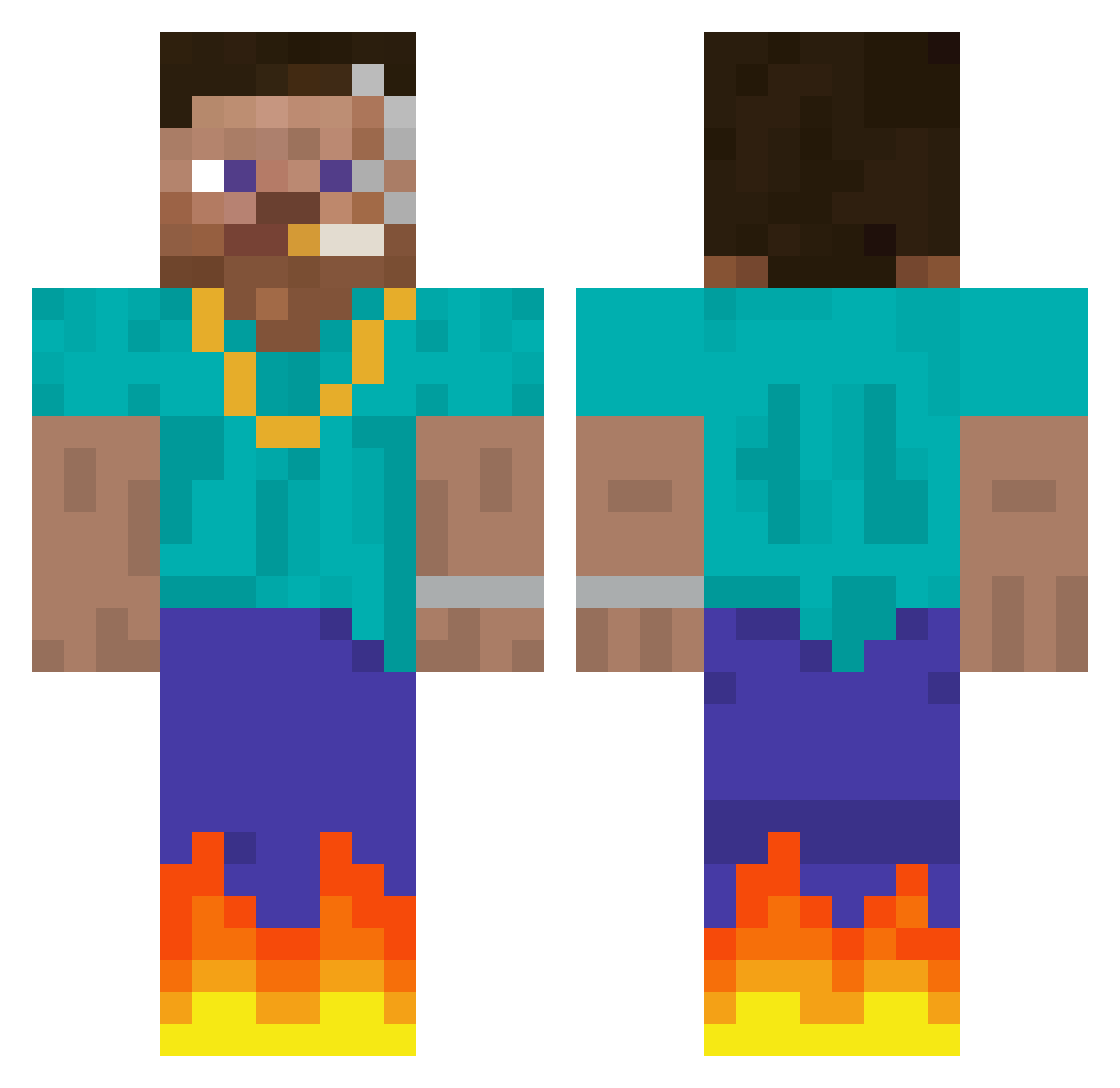EVERYGIRLWANTSME Minecraft skin, front and back view