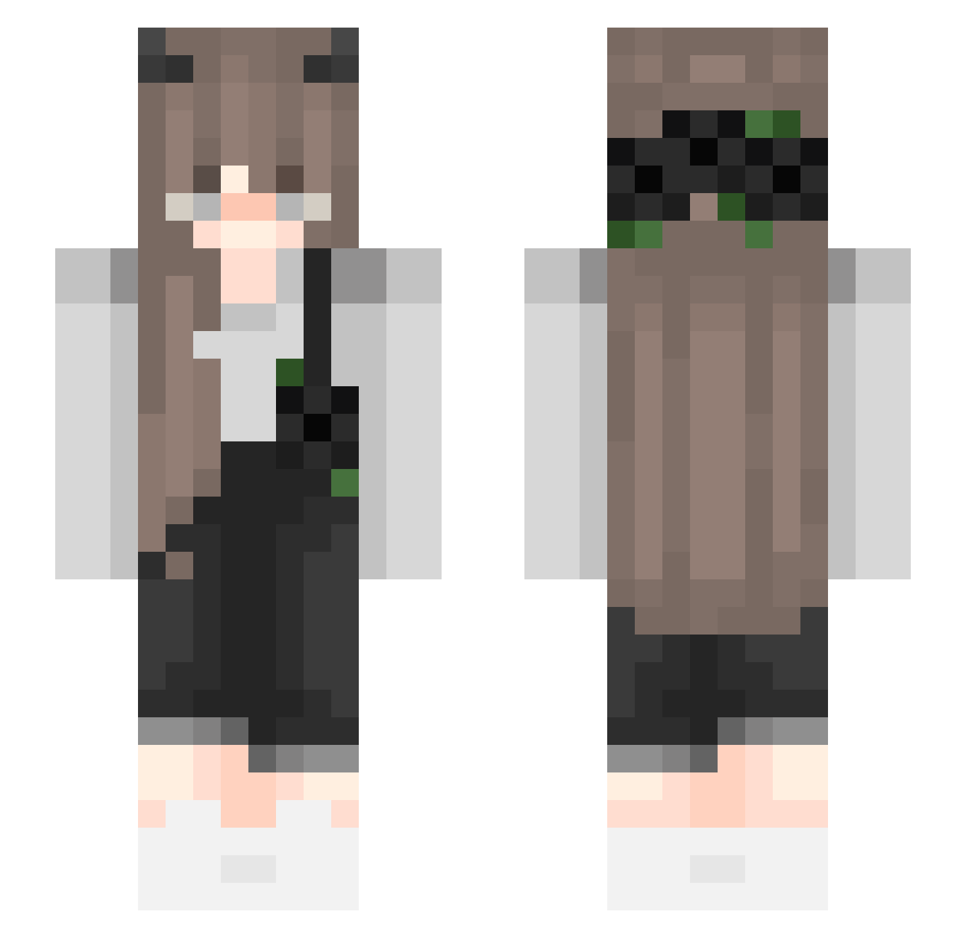 ToffiTop Minecraft skin, front and back view
