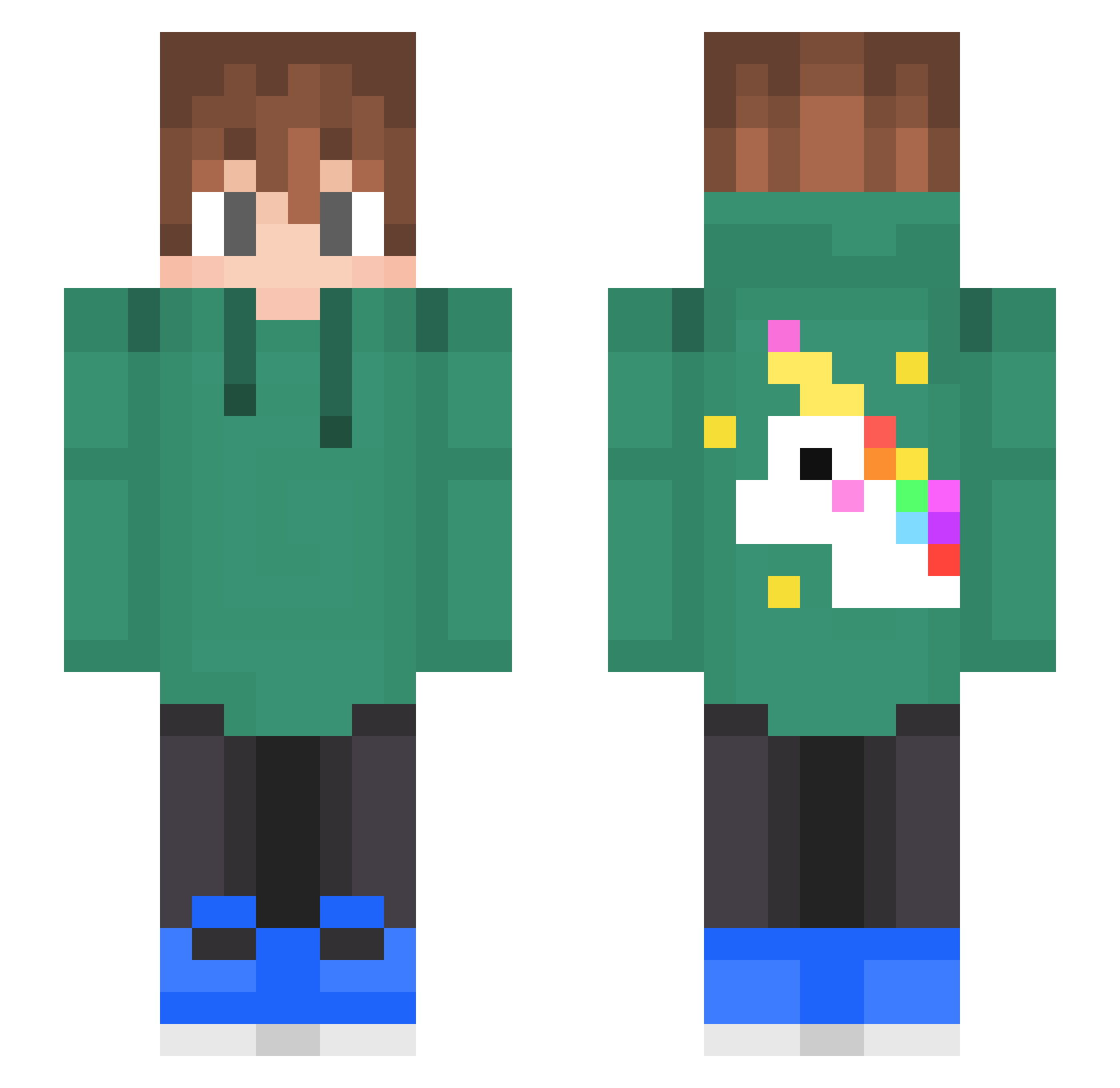 boldaebik2010 Minecraft skin, front and back view